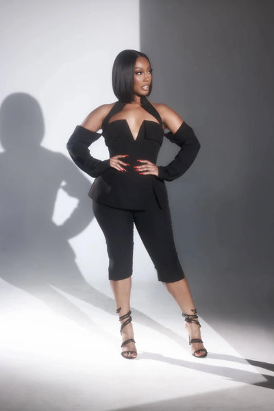 Blair Black Sleeved Capri Set – Ellaé Lisqué