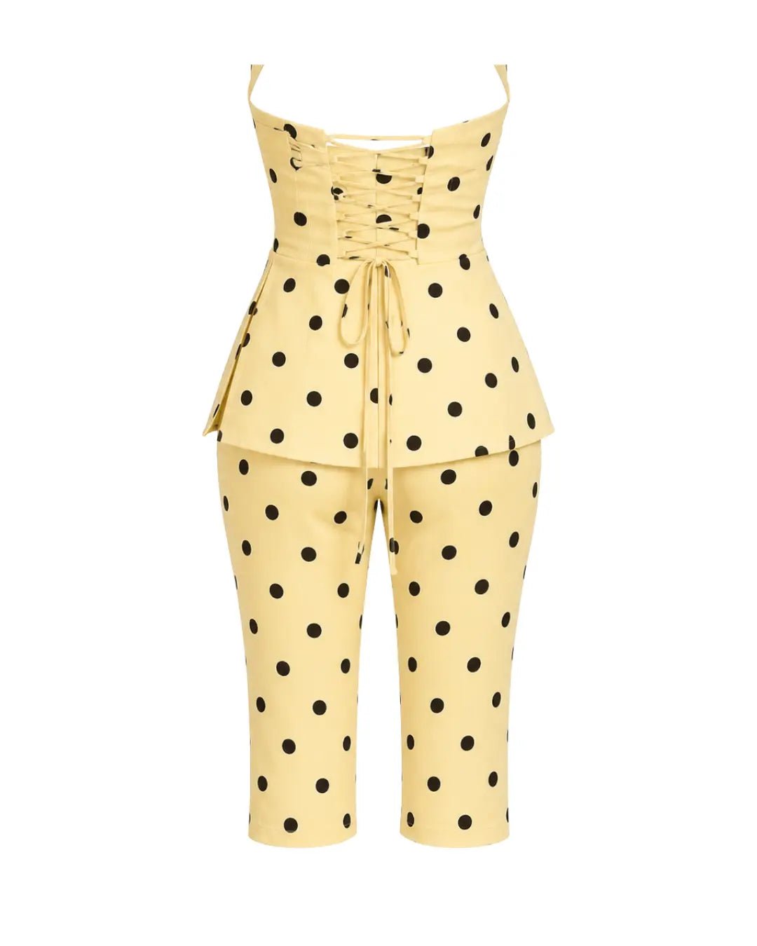 Blair Butter Yellow Polka Dot Capri Set Clothing Ellaé Lisqué
