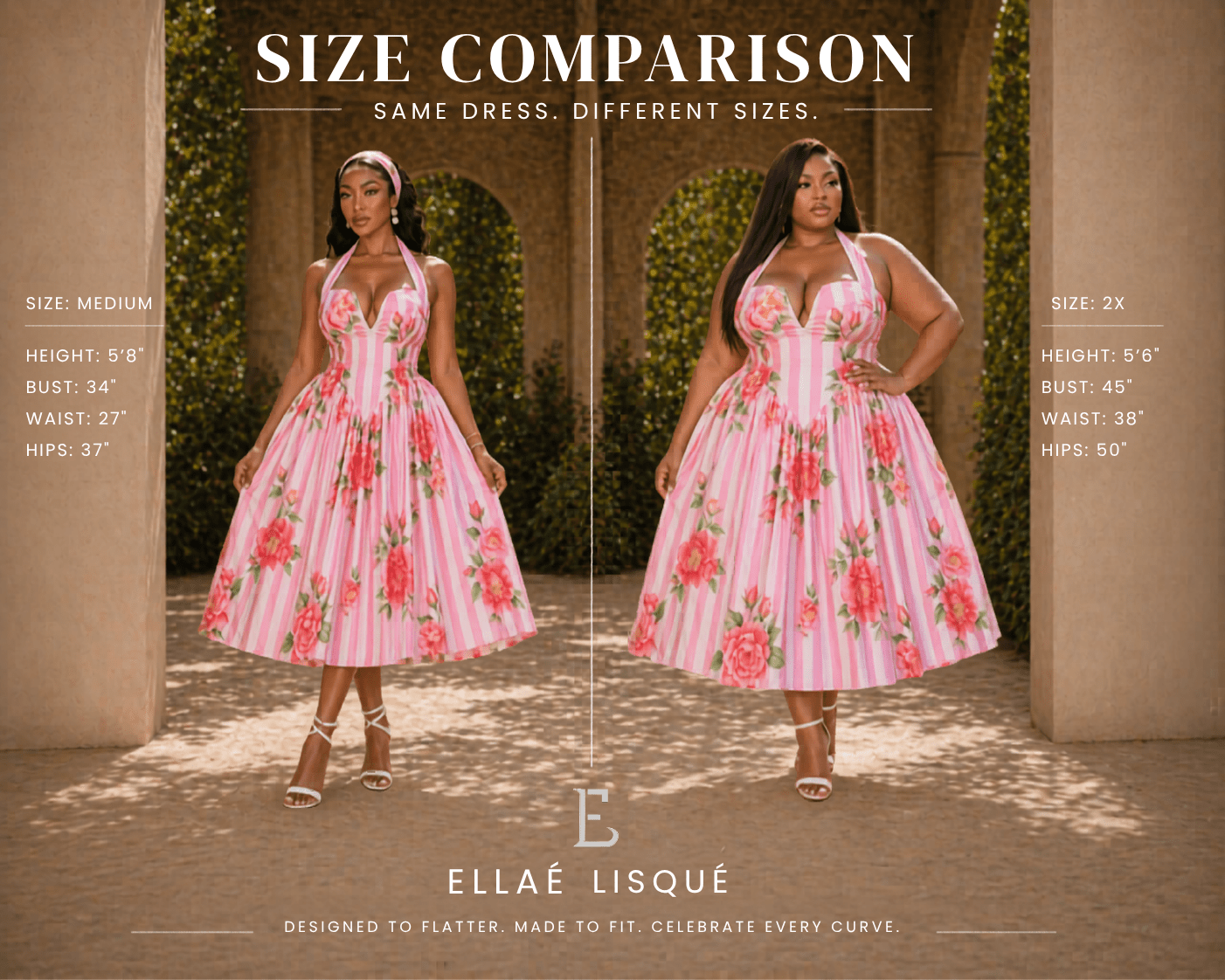 Celine Pink Striped Floral Corset Maxi Dress (Copy) Clothing Ellaé Lisqué