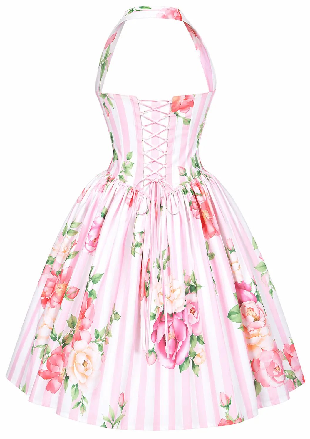 Celine Pink Striped Floral Corset Maxi Dress (Copy) Clothing Ellaé Lisqué