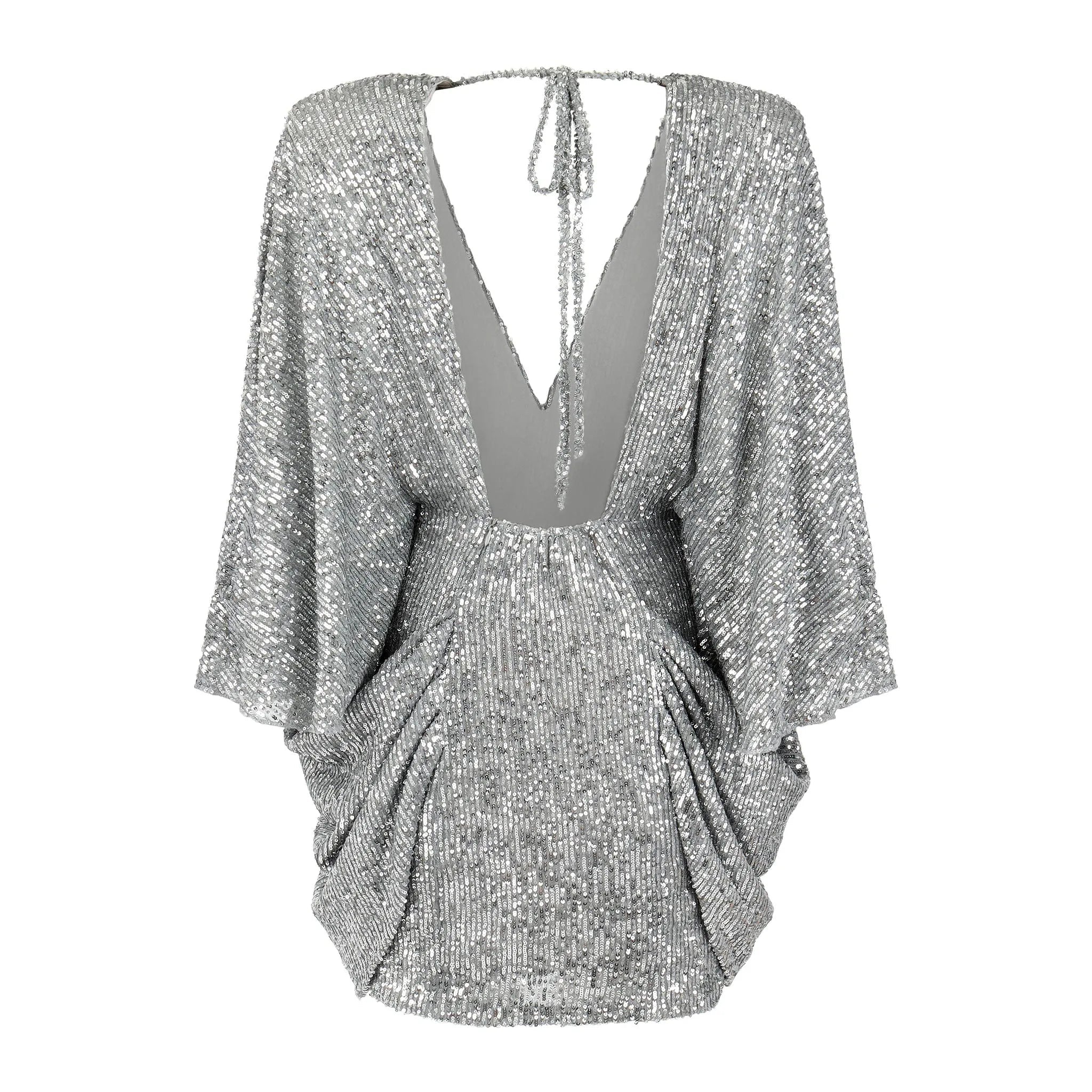 Center of Attention Silver Sequin Dress Clothing Ellaé Lisqué
