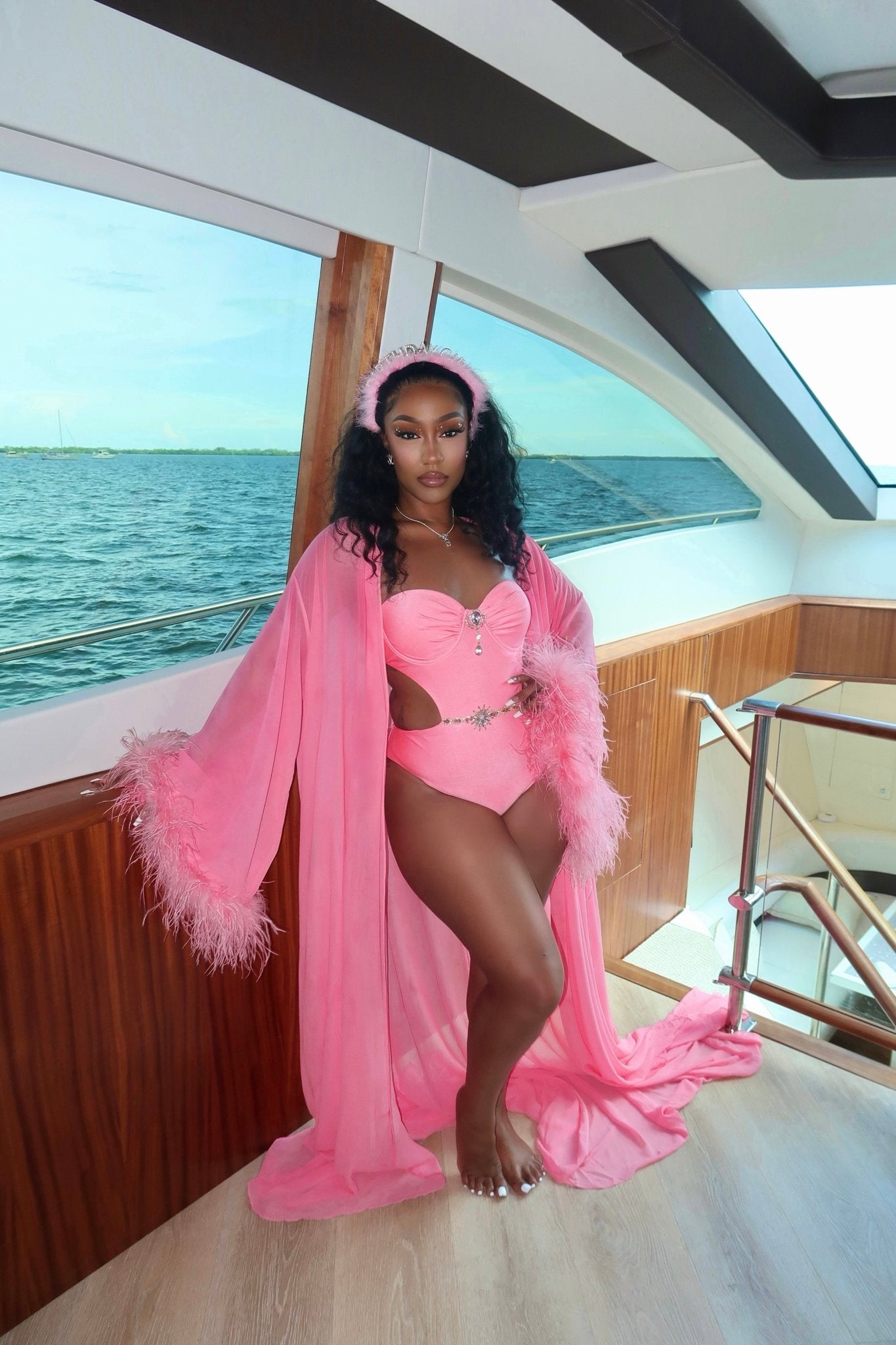 Chelsea Pink Cutout One-Piece Swimsuit Ellaé Lisqué