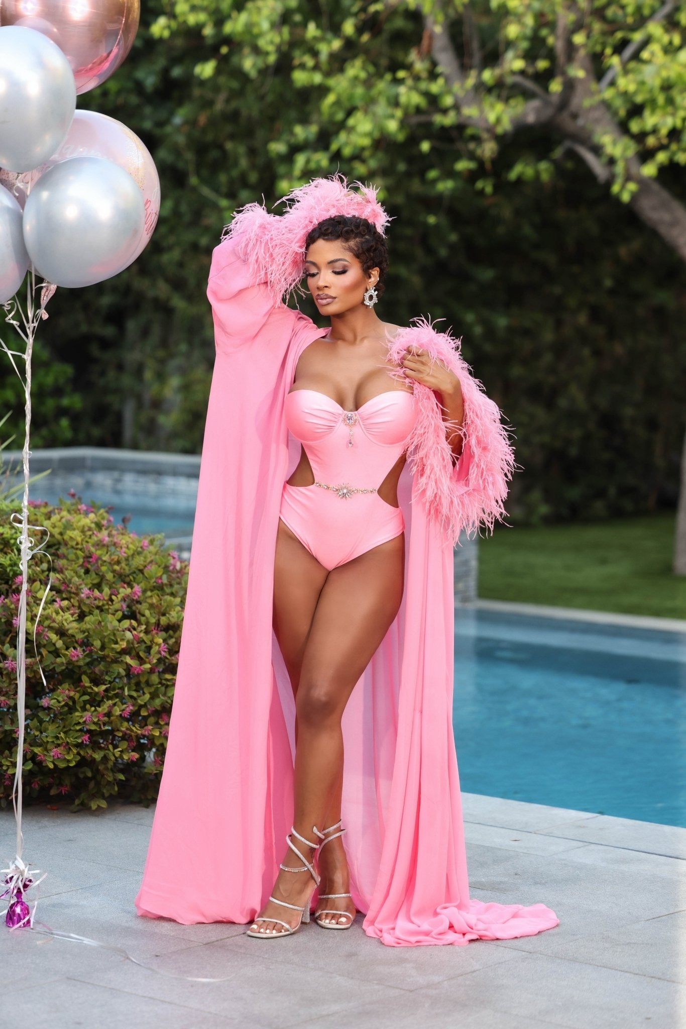 Chelsea Pink Cutout One-Piece Swimsuit Ellaé Lisqué