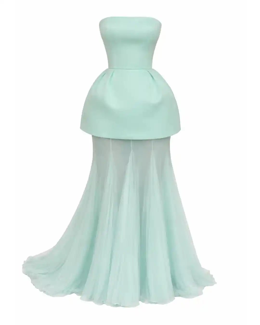 Clara Teal Blue Corset Mesh Maxi Skirt Set - Ellaé Lisqué