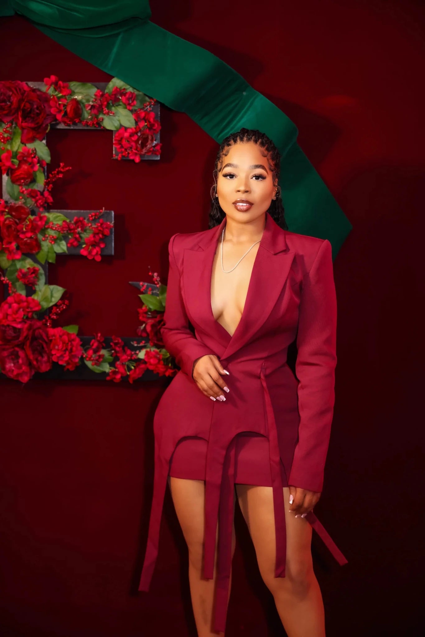 Cleo Burgundy Skirt Suit, S