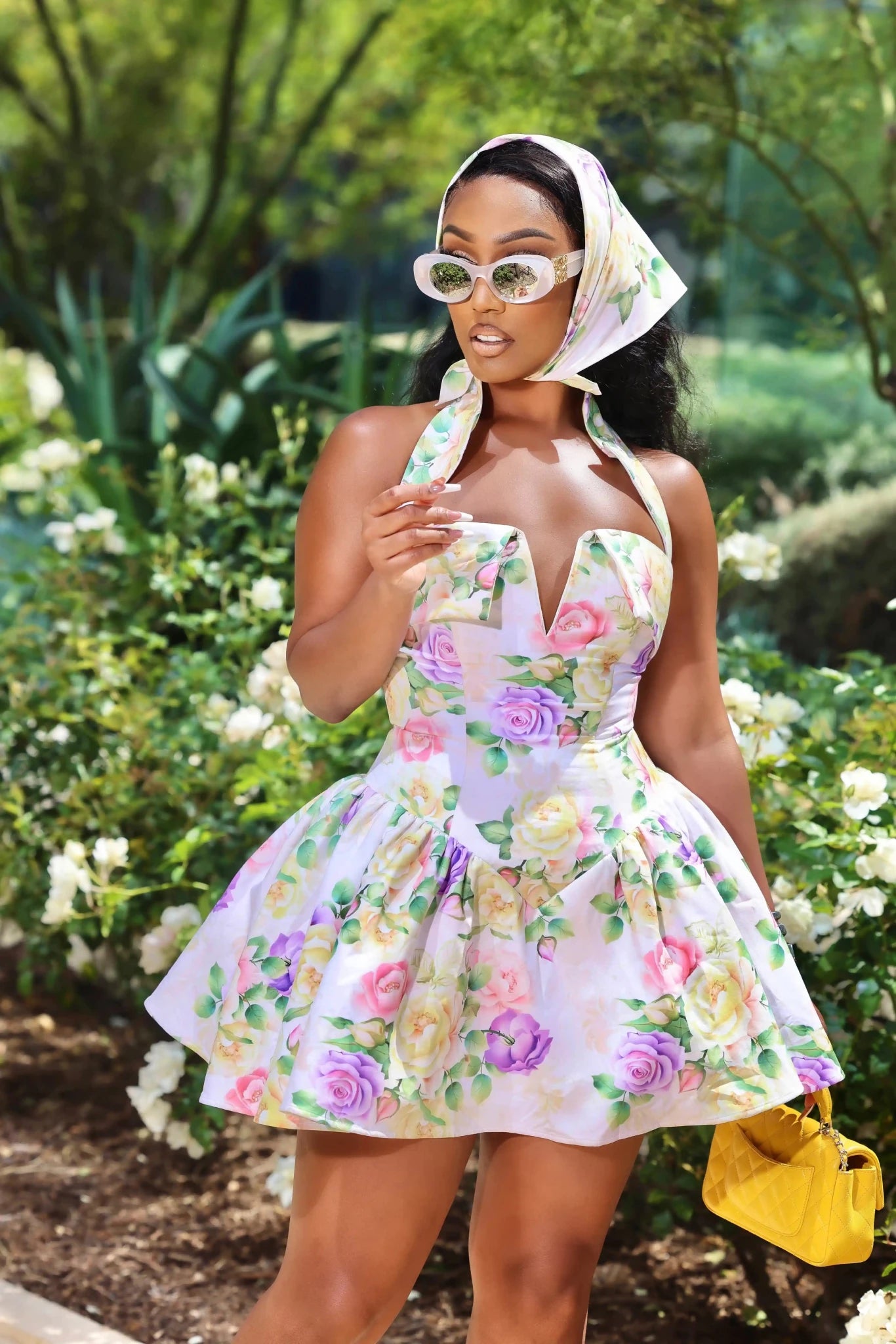 Daphne Pastel Floral Corset Mini Dress - Size XS - 3XL - Euro Summer Dress
