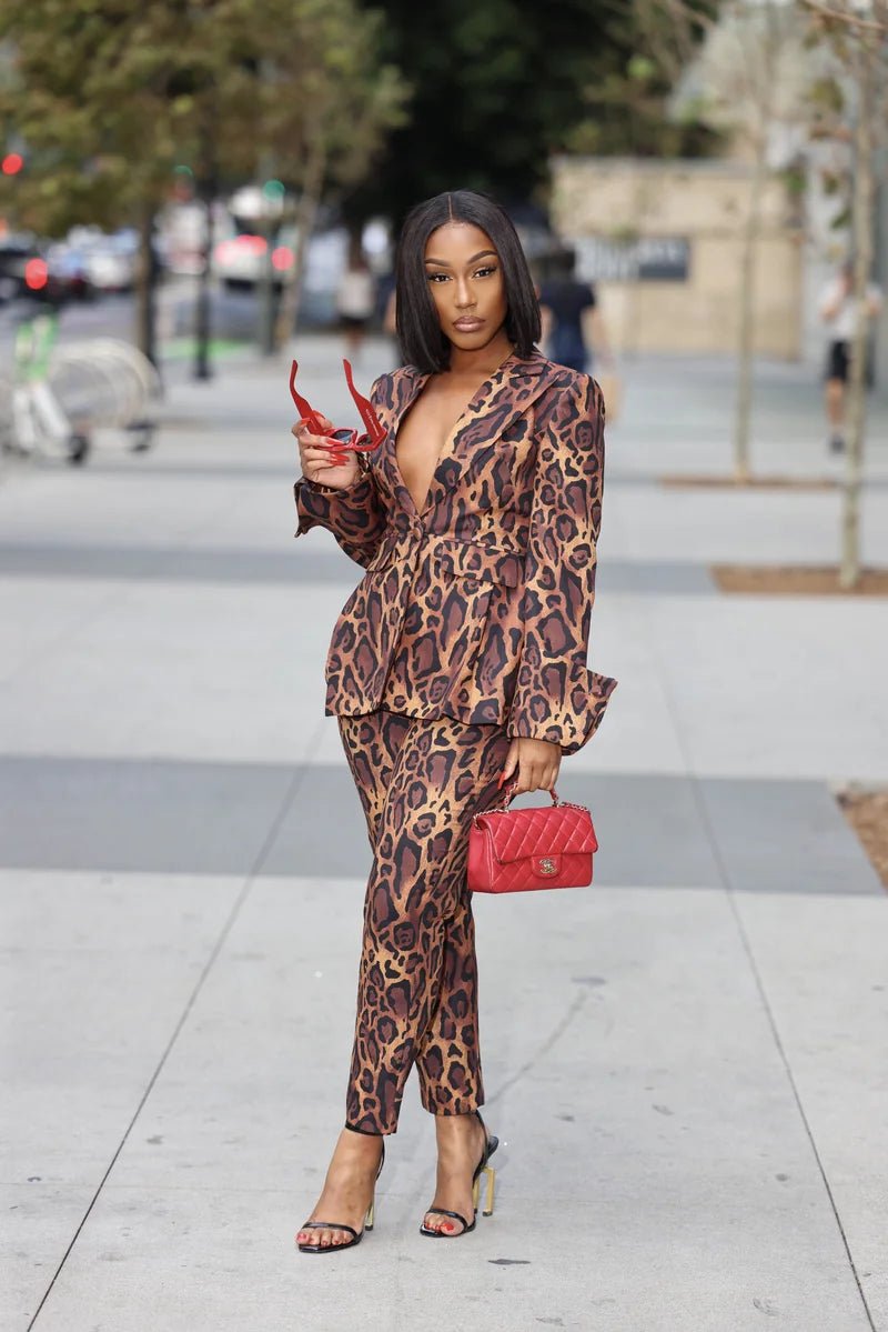 Dreya Leopard Print Trouser Pants Clothing Ellaé Lisqué