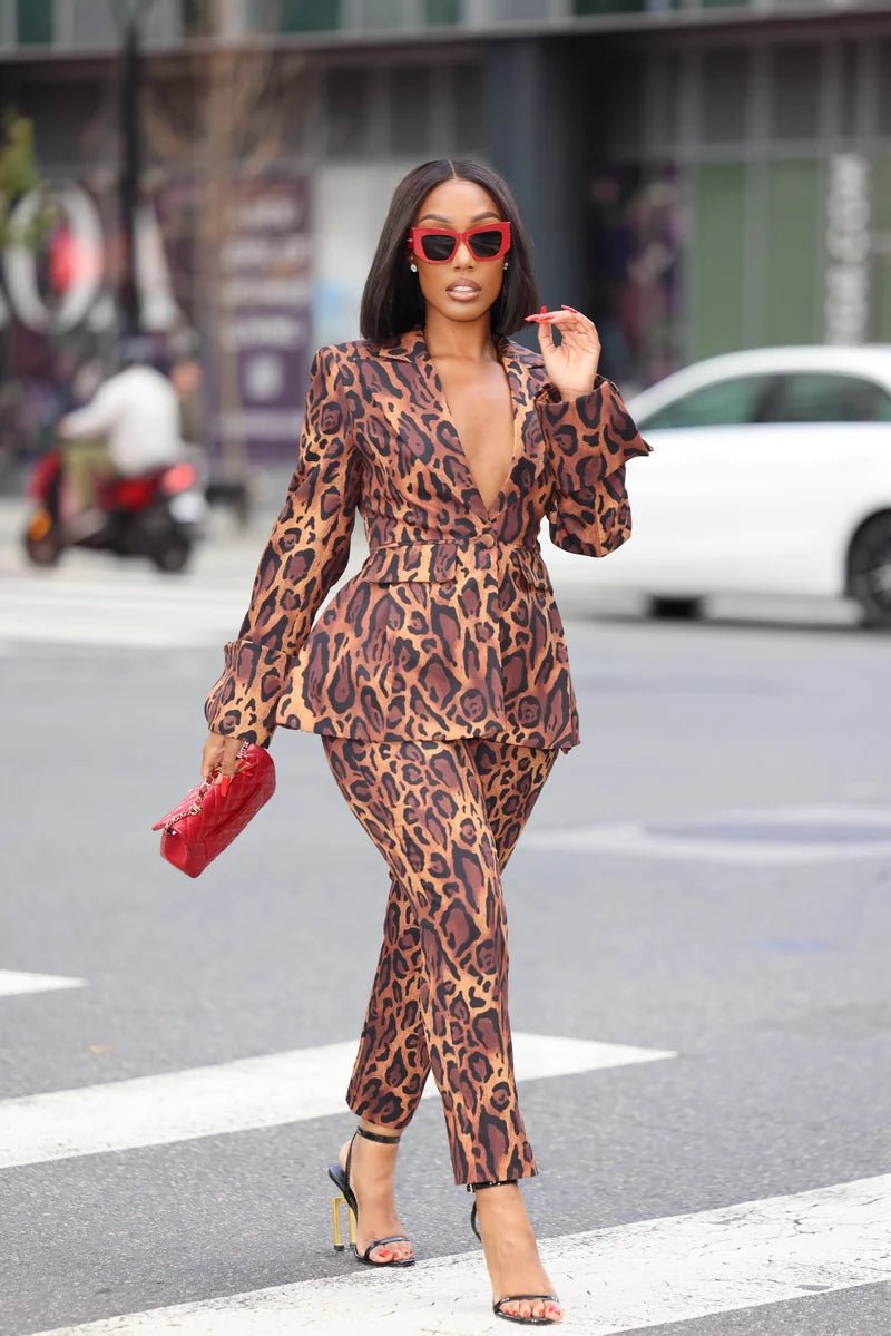 Dreya Leopard Print Trouser Pants Clothing Ellaé Lisqué