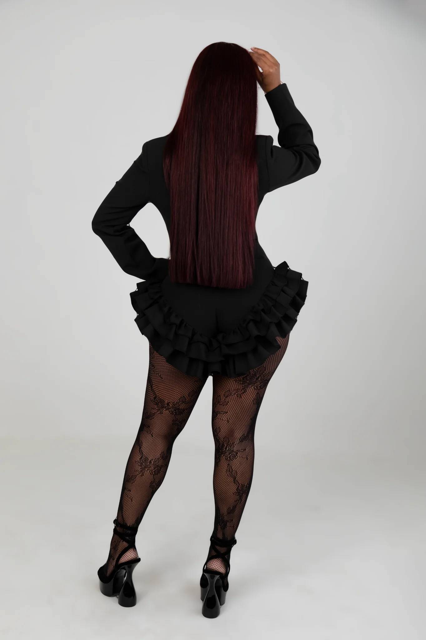 Endless Charm Black Ruffle Romper Clothing Ellaé Lisqué