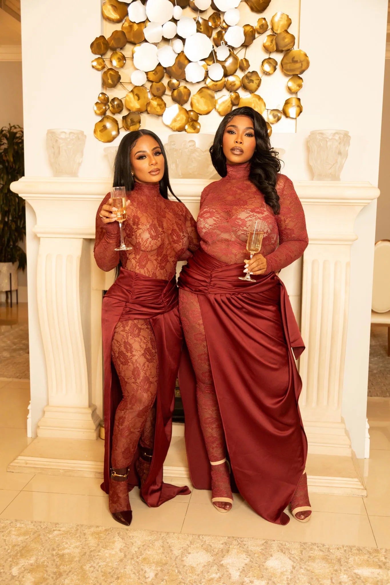 Fall in Love Wine Red Lace Catsuit for Curve and Plus Size Clothing Ellaé Lisqué