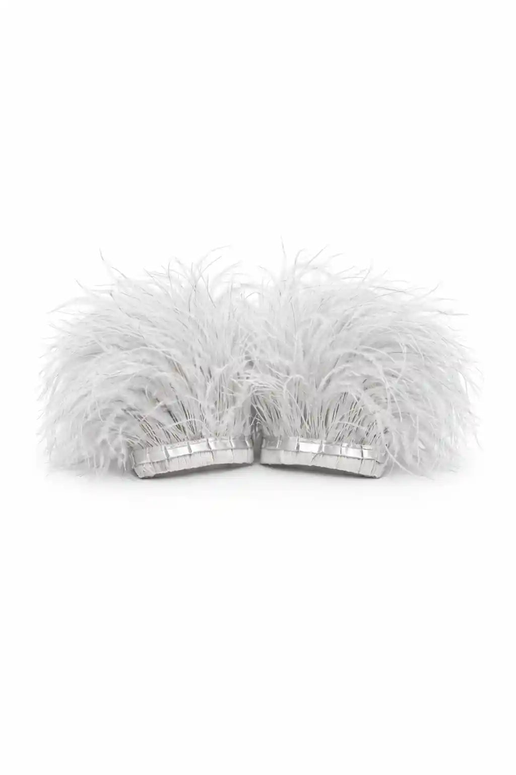 Gray Feather Wrist Cuffs - Ellaé Lisqué