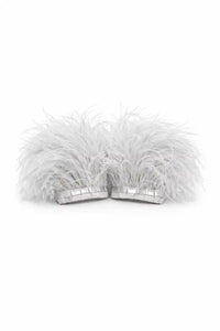Gray Feather Wrist Cuffs - Ellaé Lisqué
