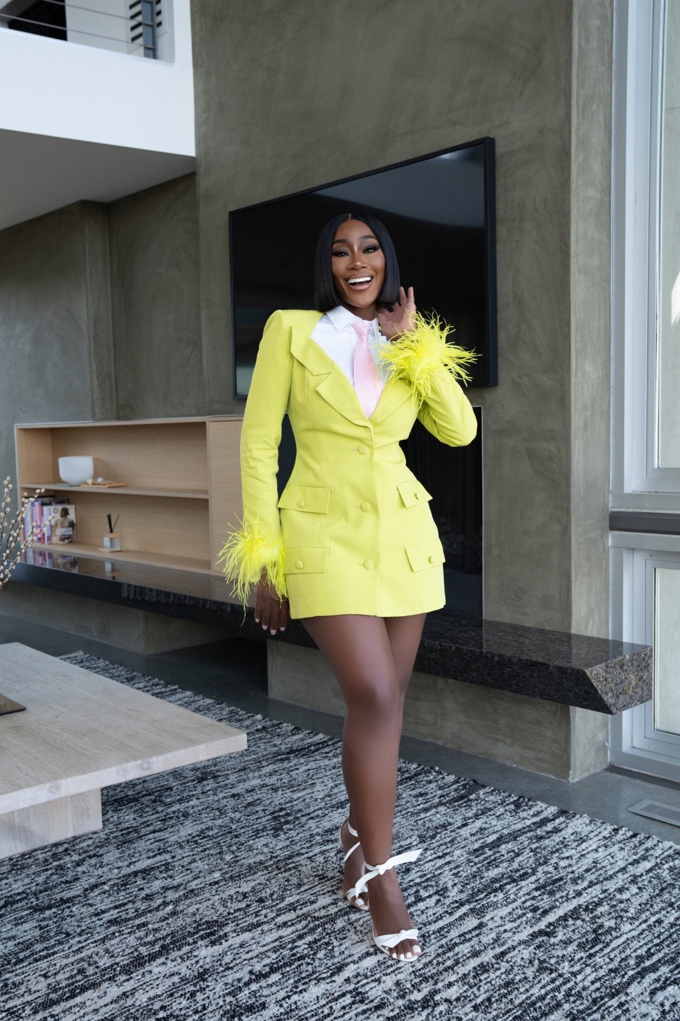 Boss Chic Lime Blazer Dress Clothing Ellaé Lisqué