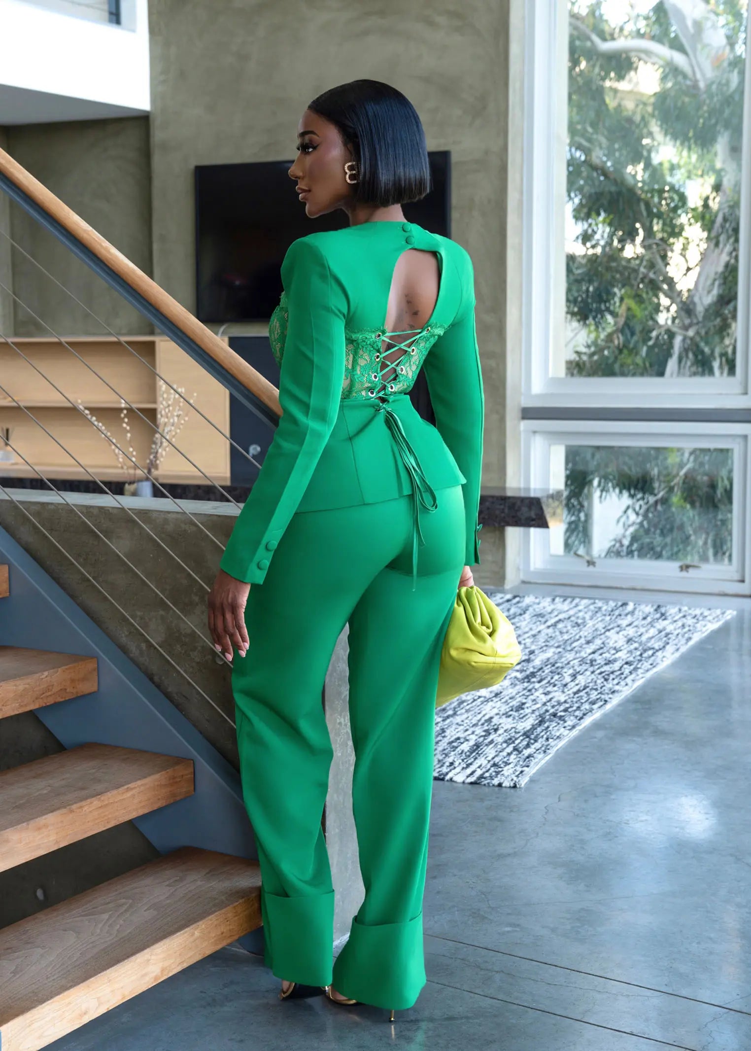 Suit Yourself Green Lace Corset Set Clothing Ellaé Lisqué