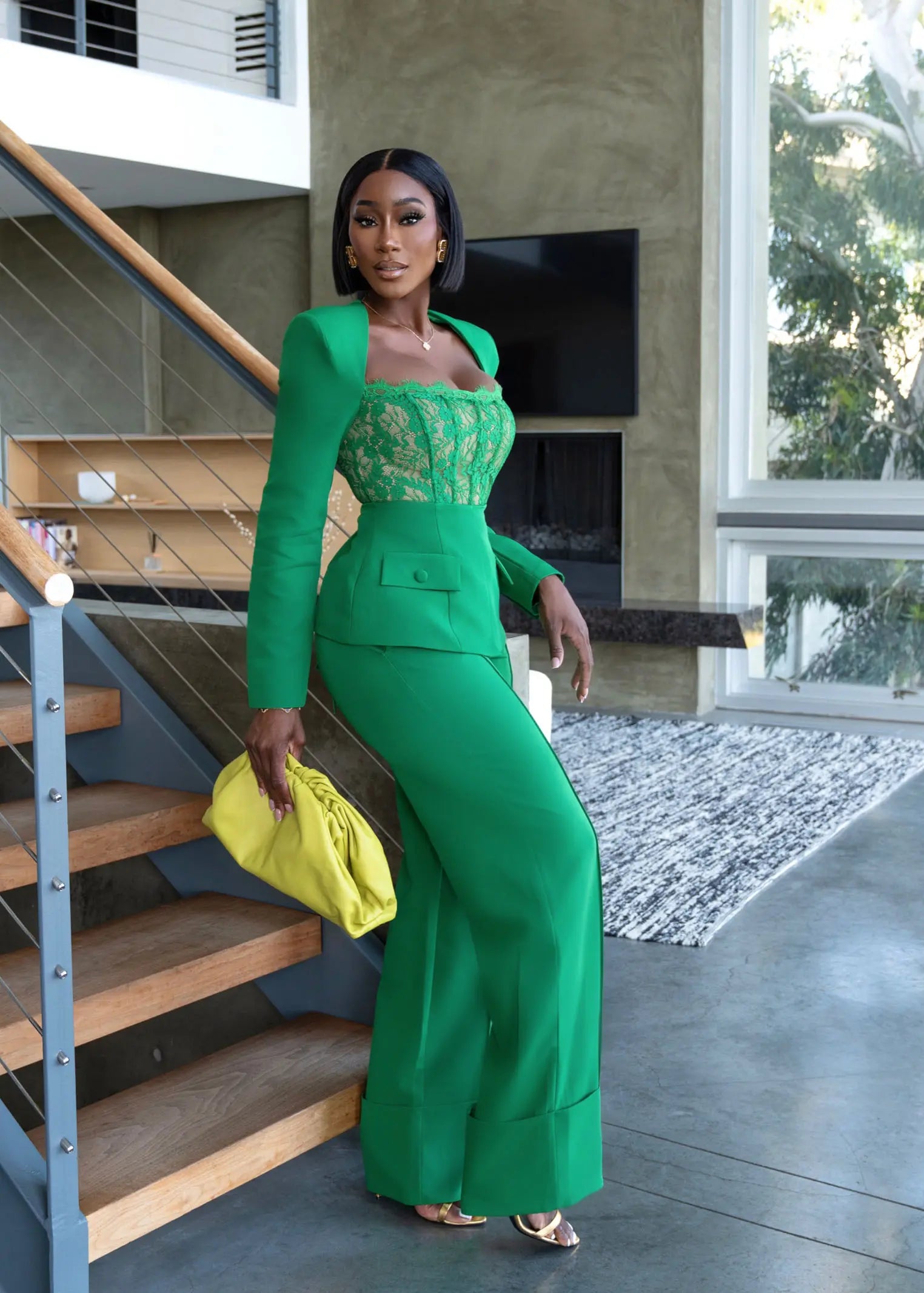 Suit Yourself Green Lace Corset Set Clothing Ellaé Lisqué