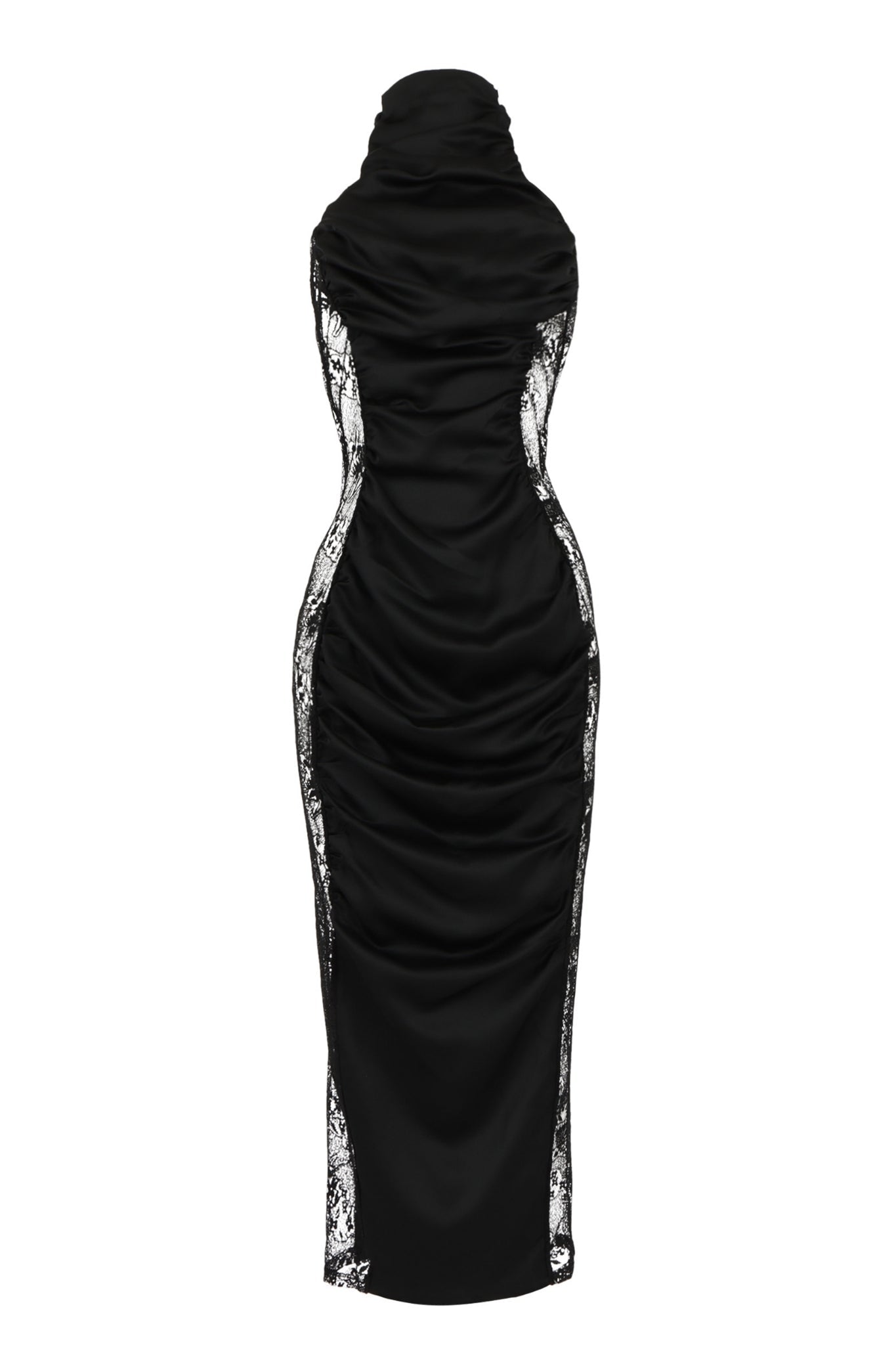 Intrigue Him Black Lace Satin Dress Clothing Ellaé Lisqué