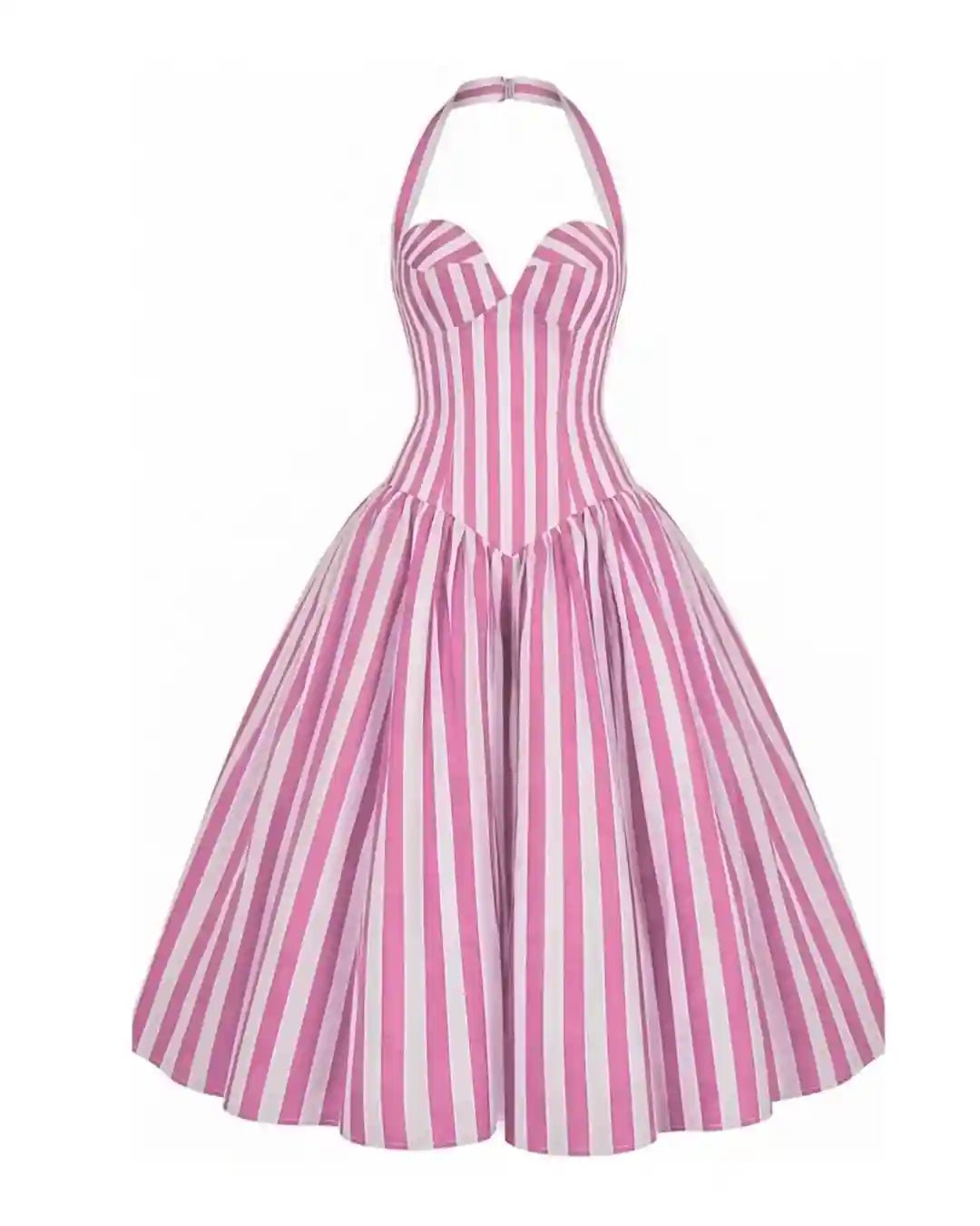 Ivana Pink Striped Puffed Maxi Dress - Ellaé Lisqué