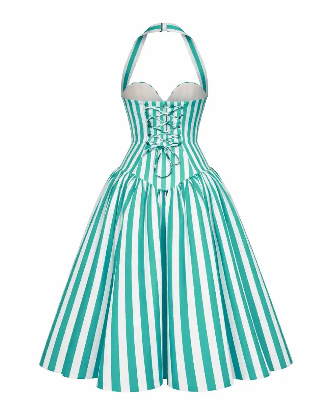 Teal Blue Striped Puffed Maxi Dress Ivana | XS-3XL | Perfect for Euro Summer & Holidays | Ella Lisqu Teal Blue Striped Puffed Maxi Dress Ivana | XS-3XL | Perfect for Euro Summer & Holidays | Ella Lisqu