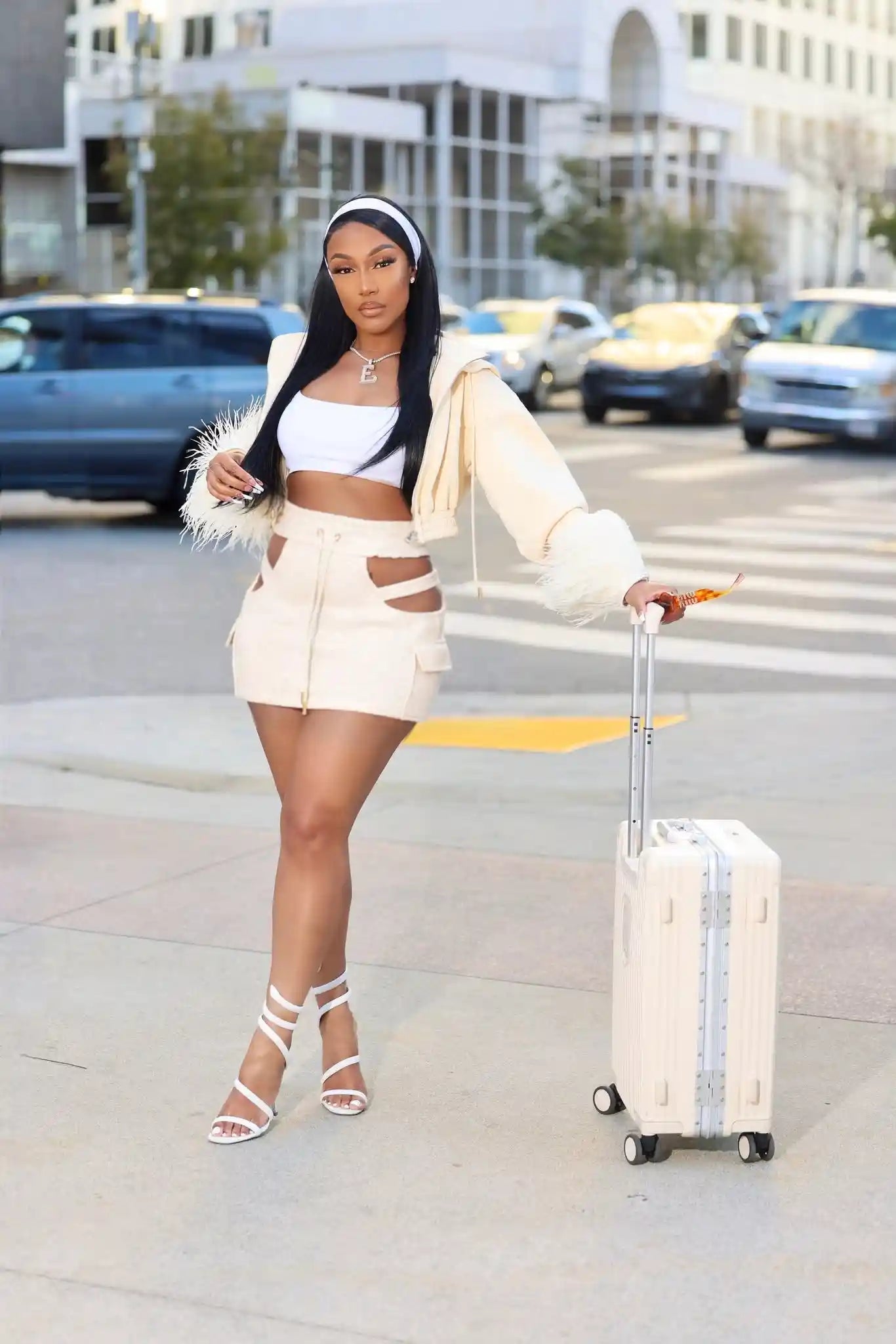 Jolie Nude Cargo Mini Skirt - Ellaé Lisqué