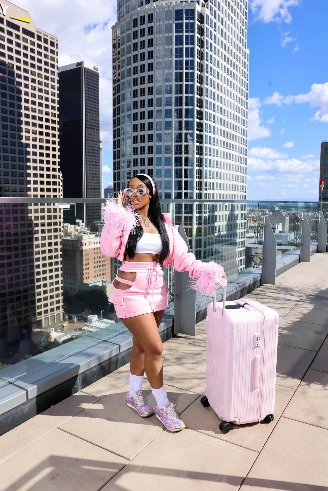 Jolie Pink Cargo Mini Skirt - Ellaé Lisqué