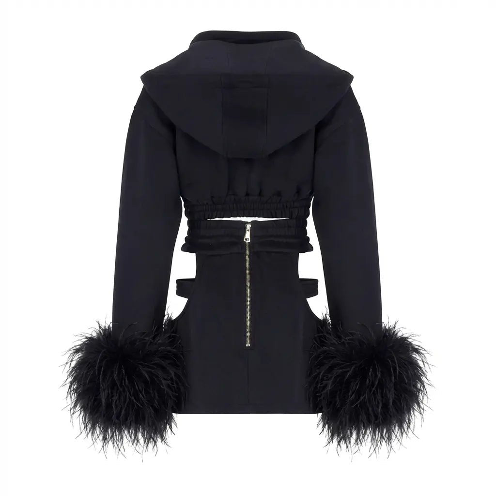 Sabrina Sculpt Zip Corset Hoodie – Black Clothing Ellaé Lisqué