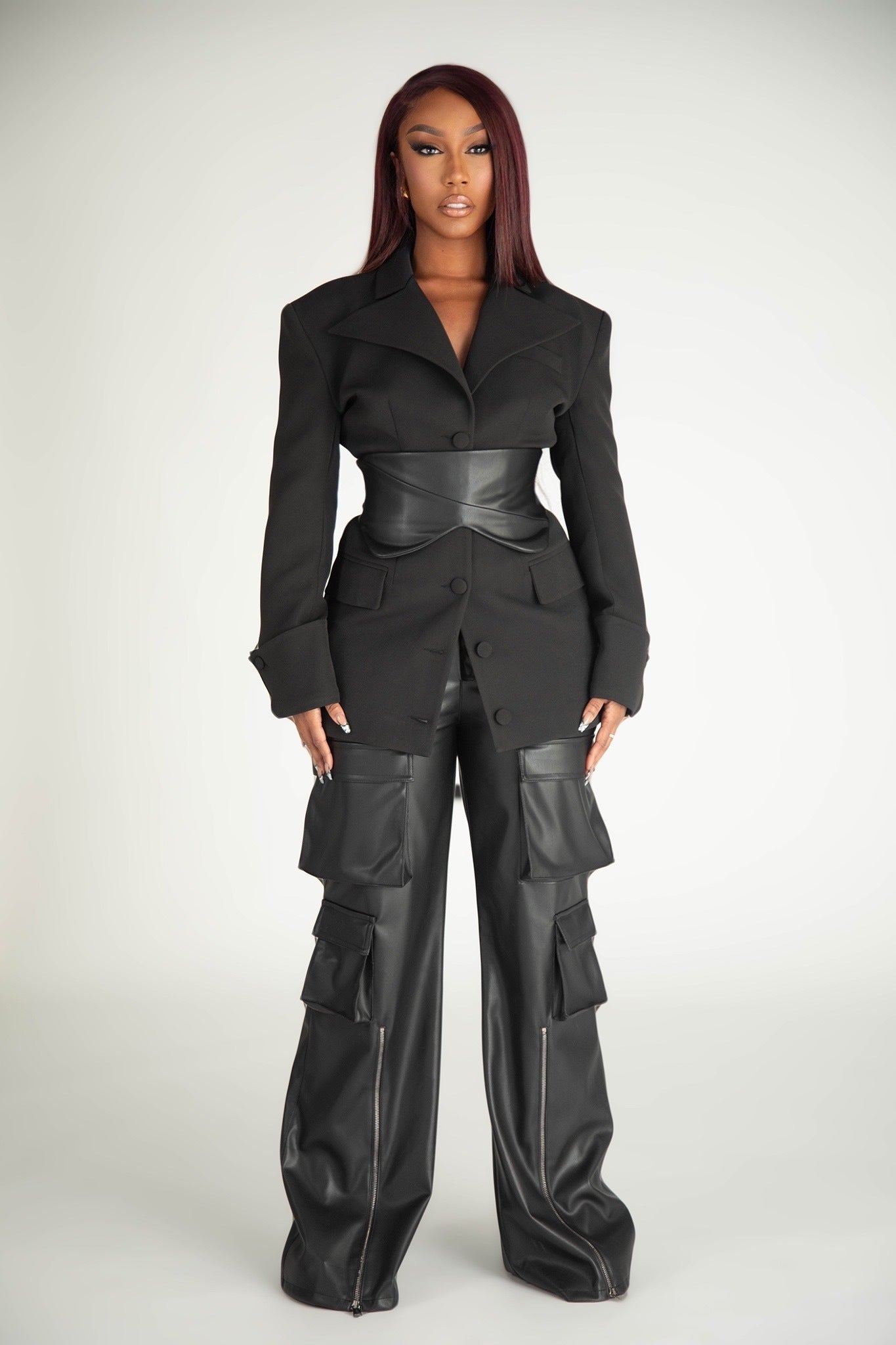 leather cargo dress Cargo leather dress KATSO CUIR