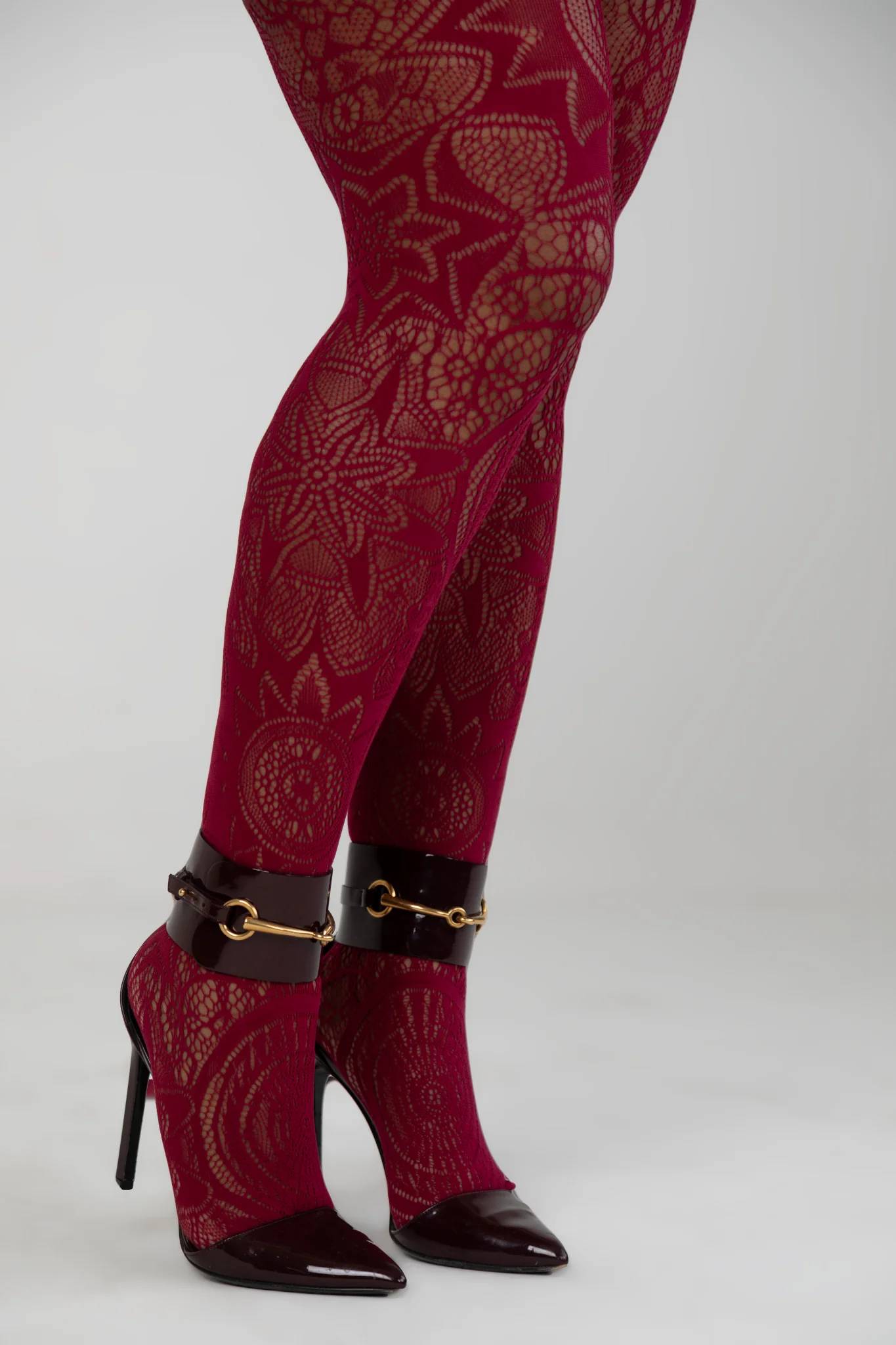 Lace Burgundy Stockings Apparel & Accessories Ellaé Lisqué