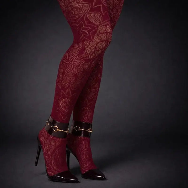 Burgundy Lace Stockings - Ellaé Lisqué - Lace Stockings for Date Nights & Special Occasions