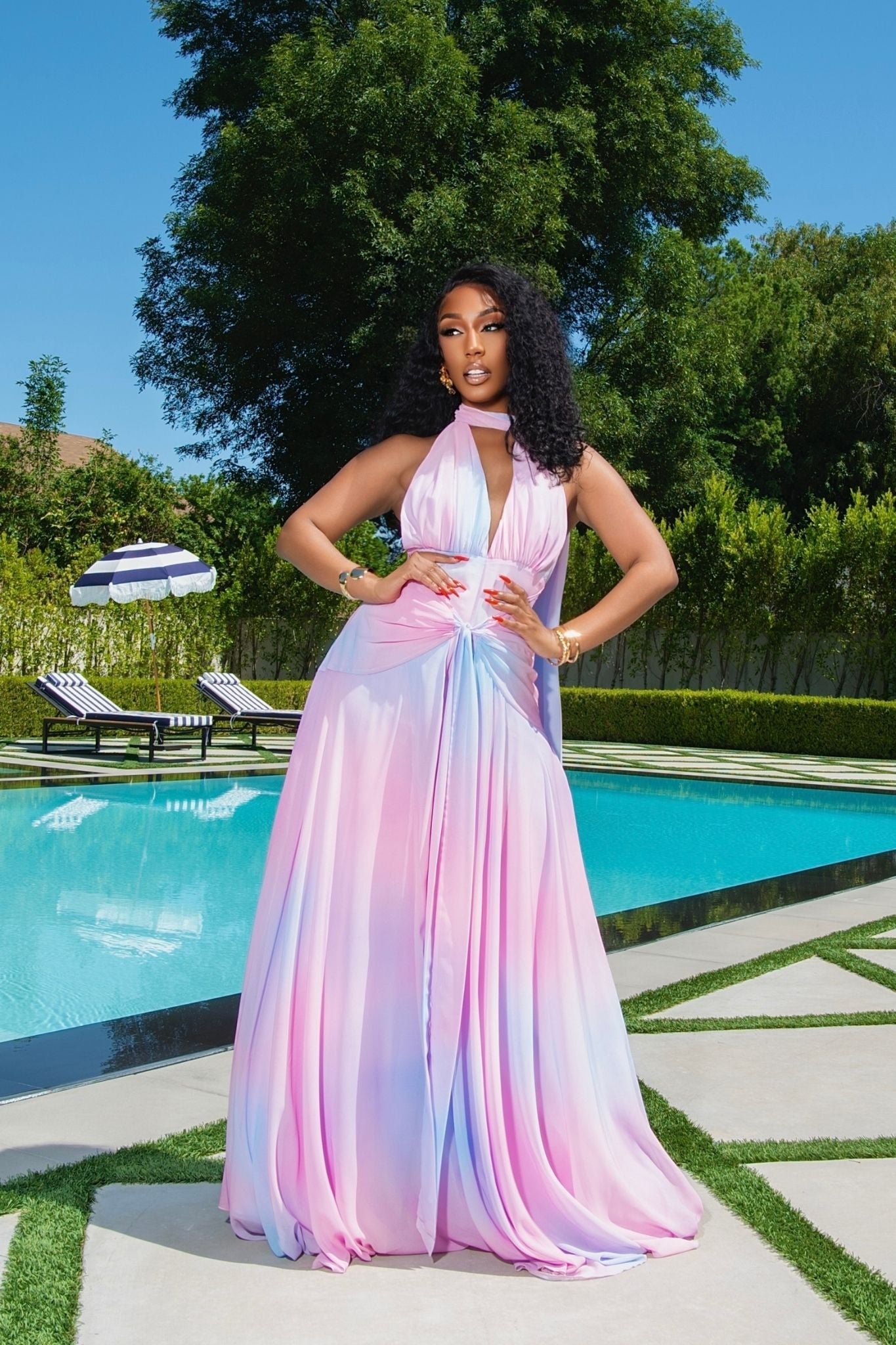 Liana Cotton Candy Print Backless Jumpsuit Clothing Ellaé Lisqué