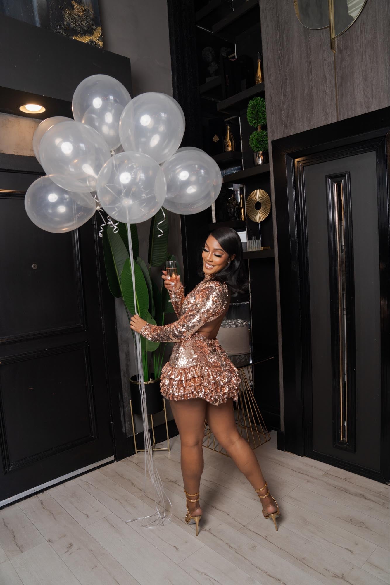 Life of the Party Rose Gold Sequin Dress Clothing Ellaé Lisqué L