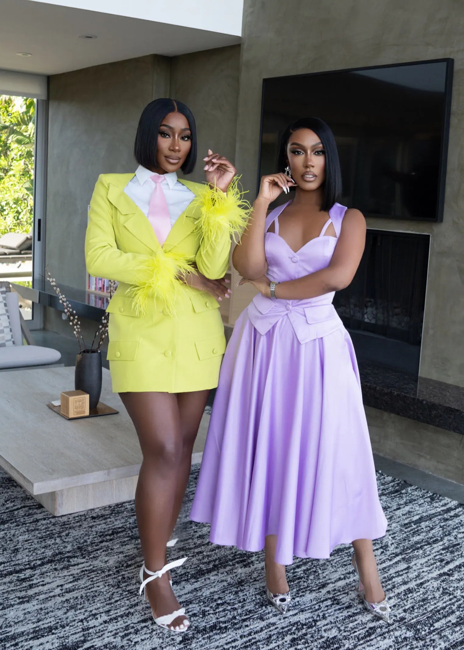 Executive Elegance Lavender Satin Skirt Set Clothing Ellaé Lisqué