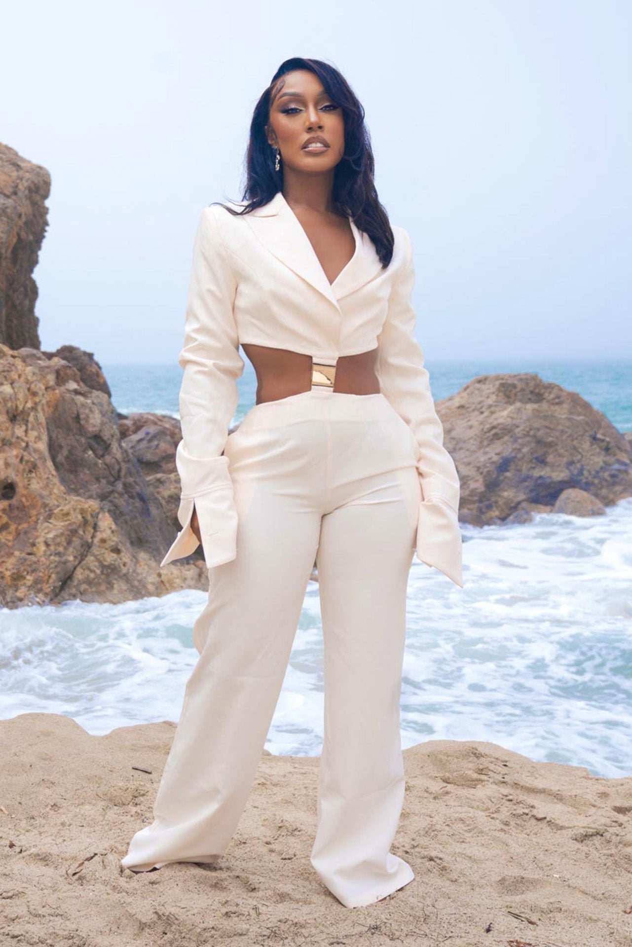 Lunch in Bel-Air Ivory Jumpsuit Clothing Ellaé Lisqué