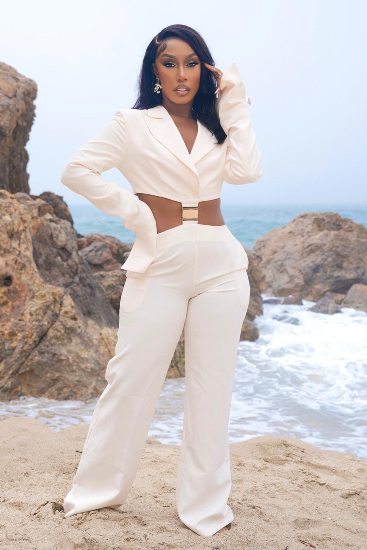 Lunch in Bel-Air Ivory Jumpsuit Clothing Ellaé Lisqué