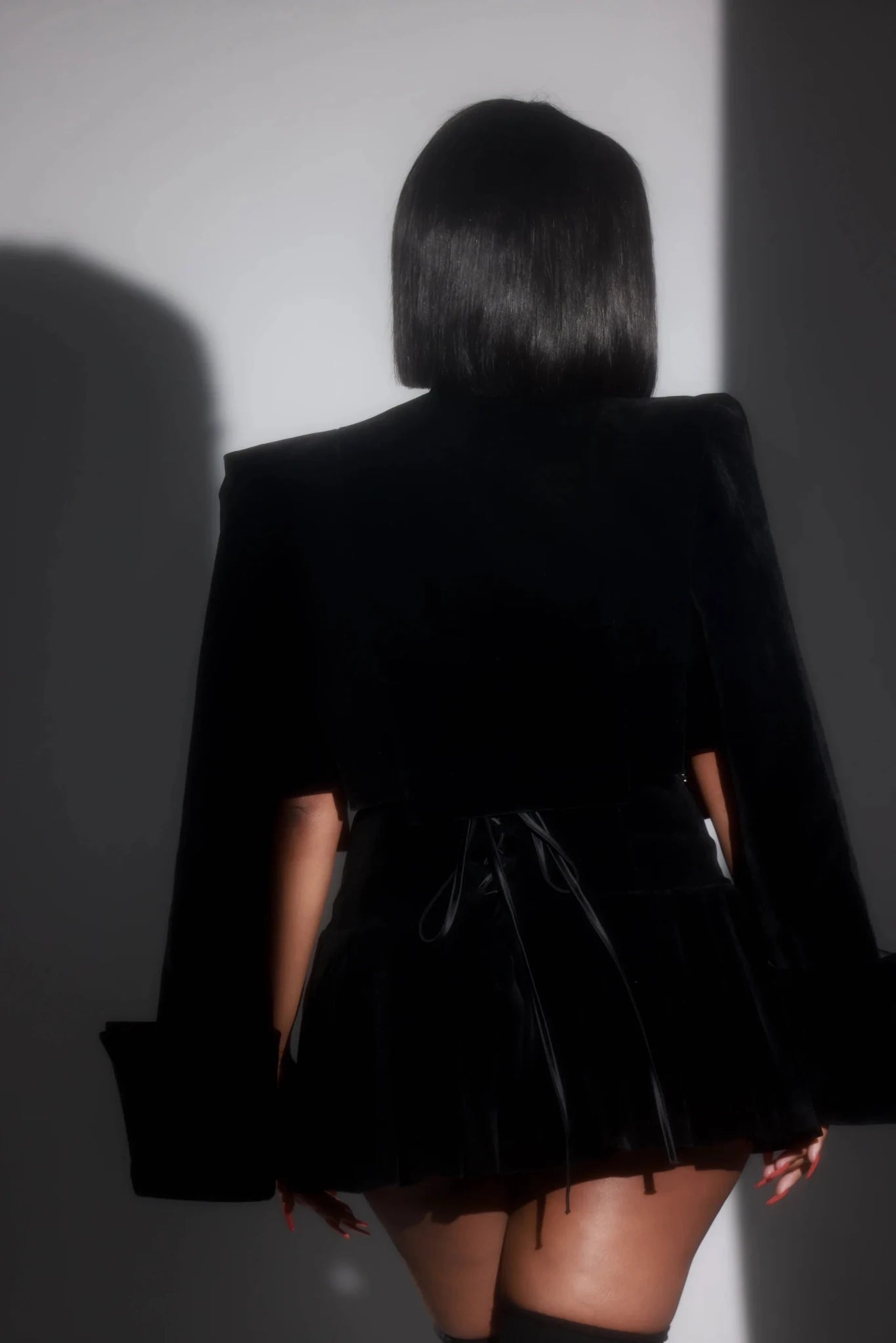 Madison Black Velvet Pleated Skirt Set Clothing Ellaé Lisqué