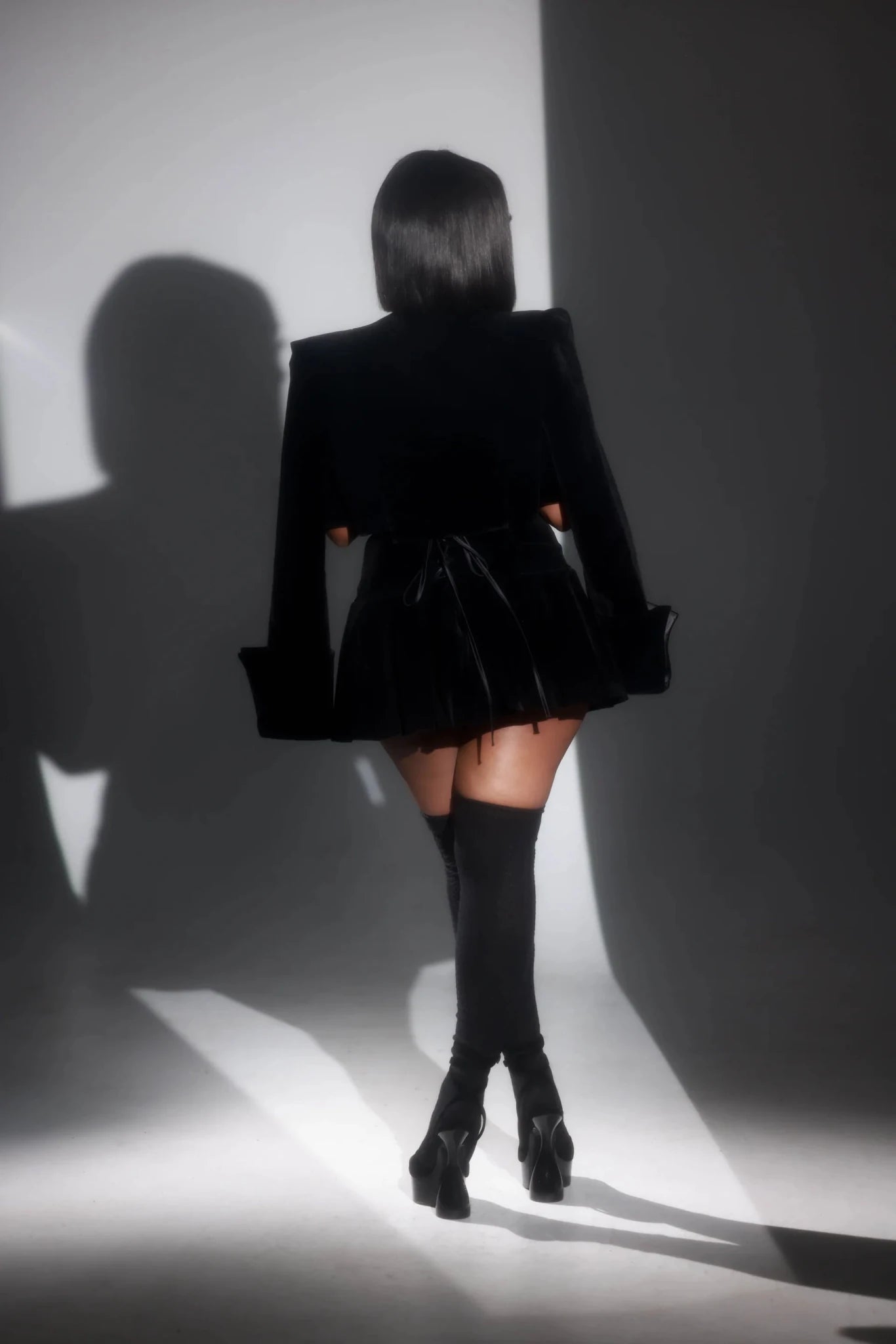 Madison Black Velvet Pleated Skirt Set Clothing Ellaé Lisqué