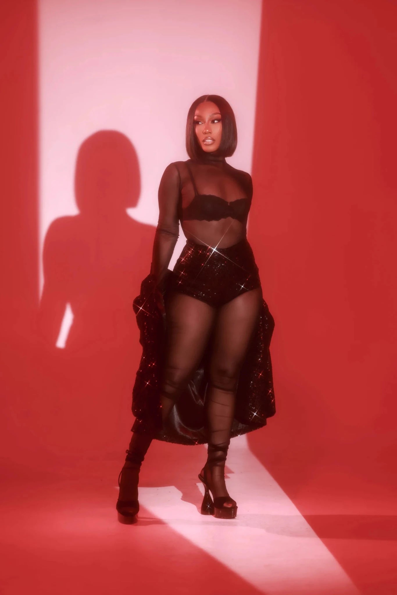 Molly Black Full Mesh Bodysuit Clothing Ellaé Lisqué