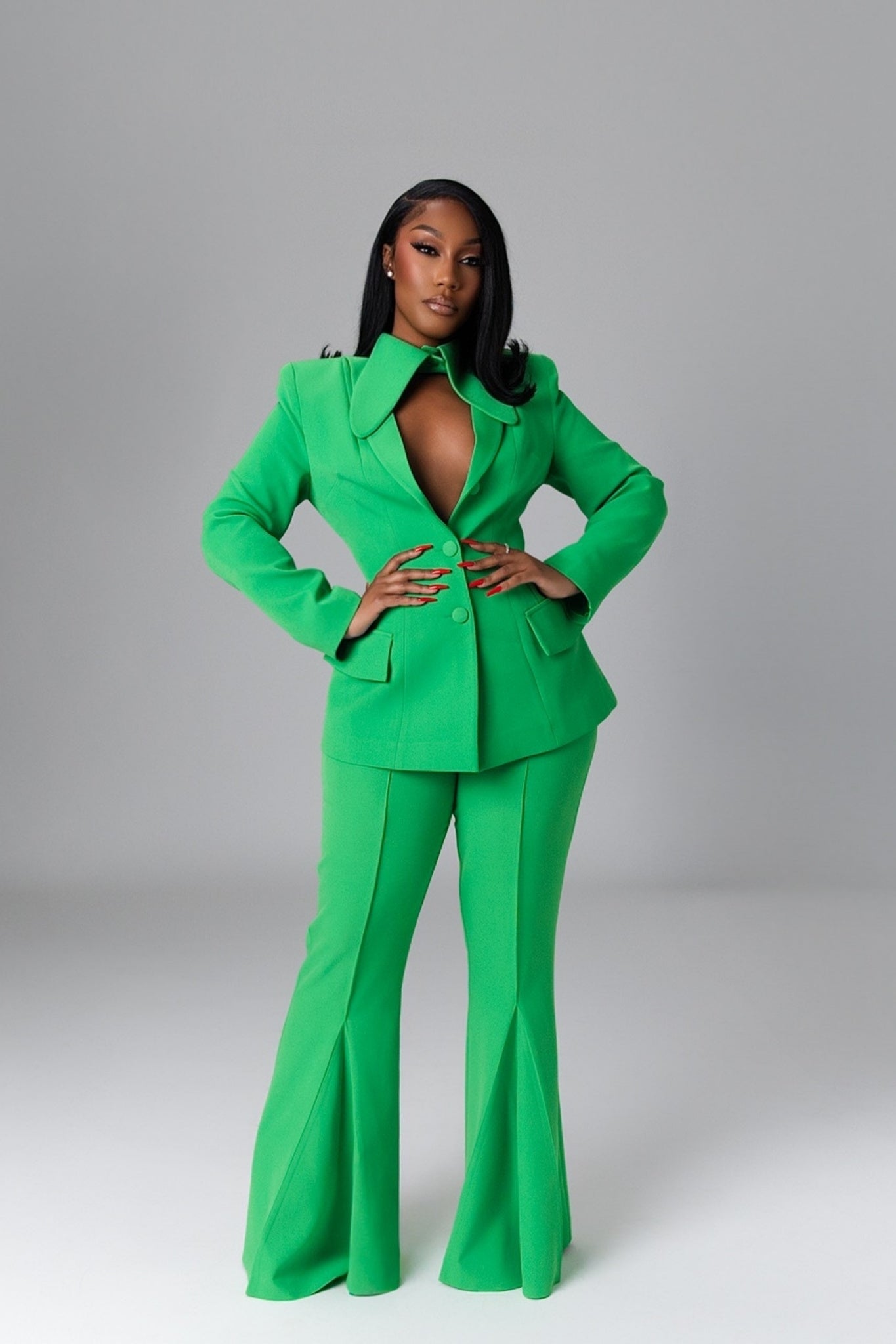 Monet Green Power Suit Clothing Ellaé Lisqué