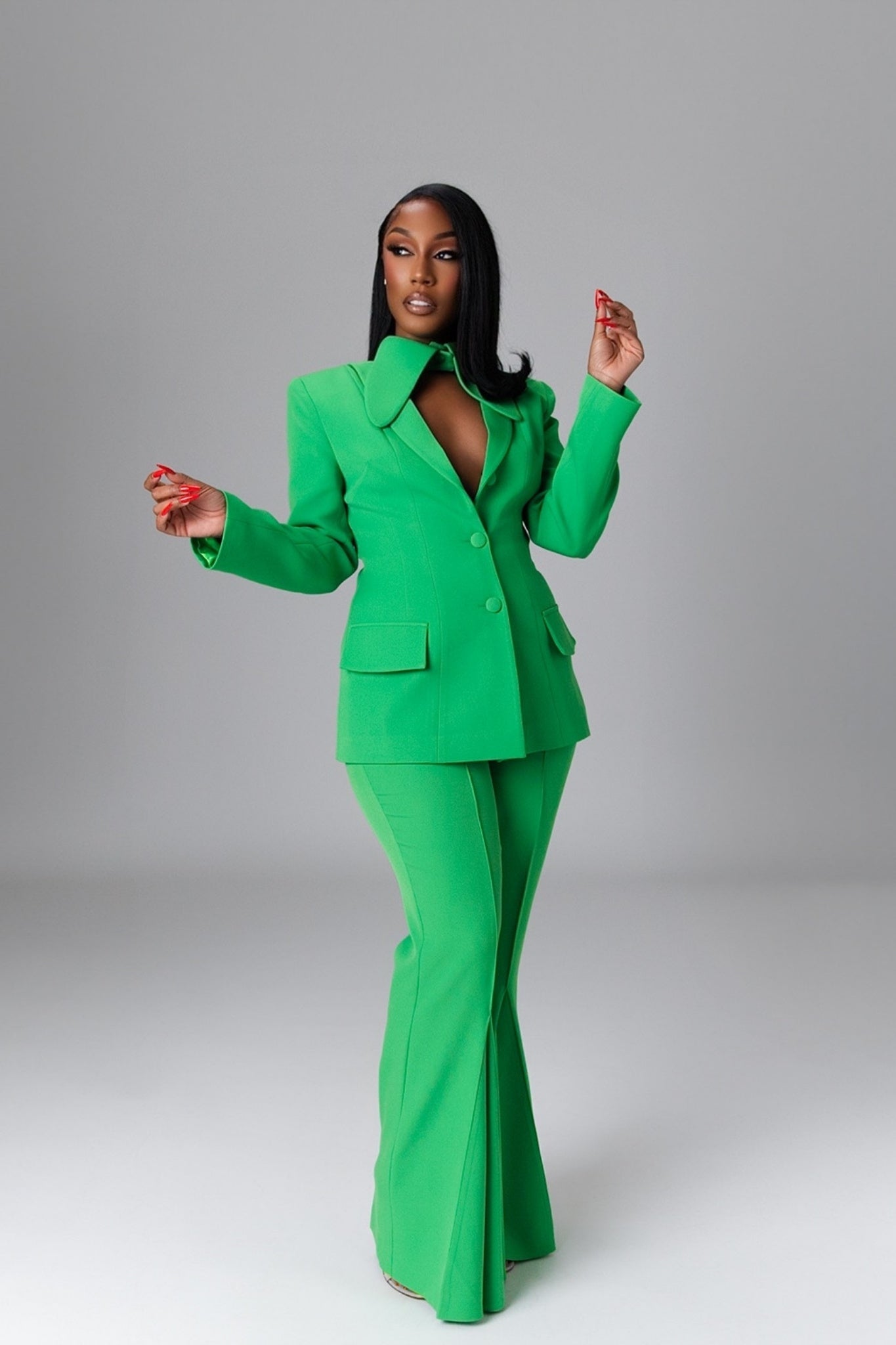 Monet Green Power Suit Clothing Ellaé Lisqué