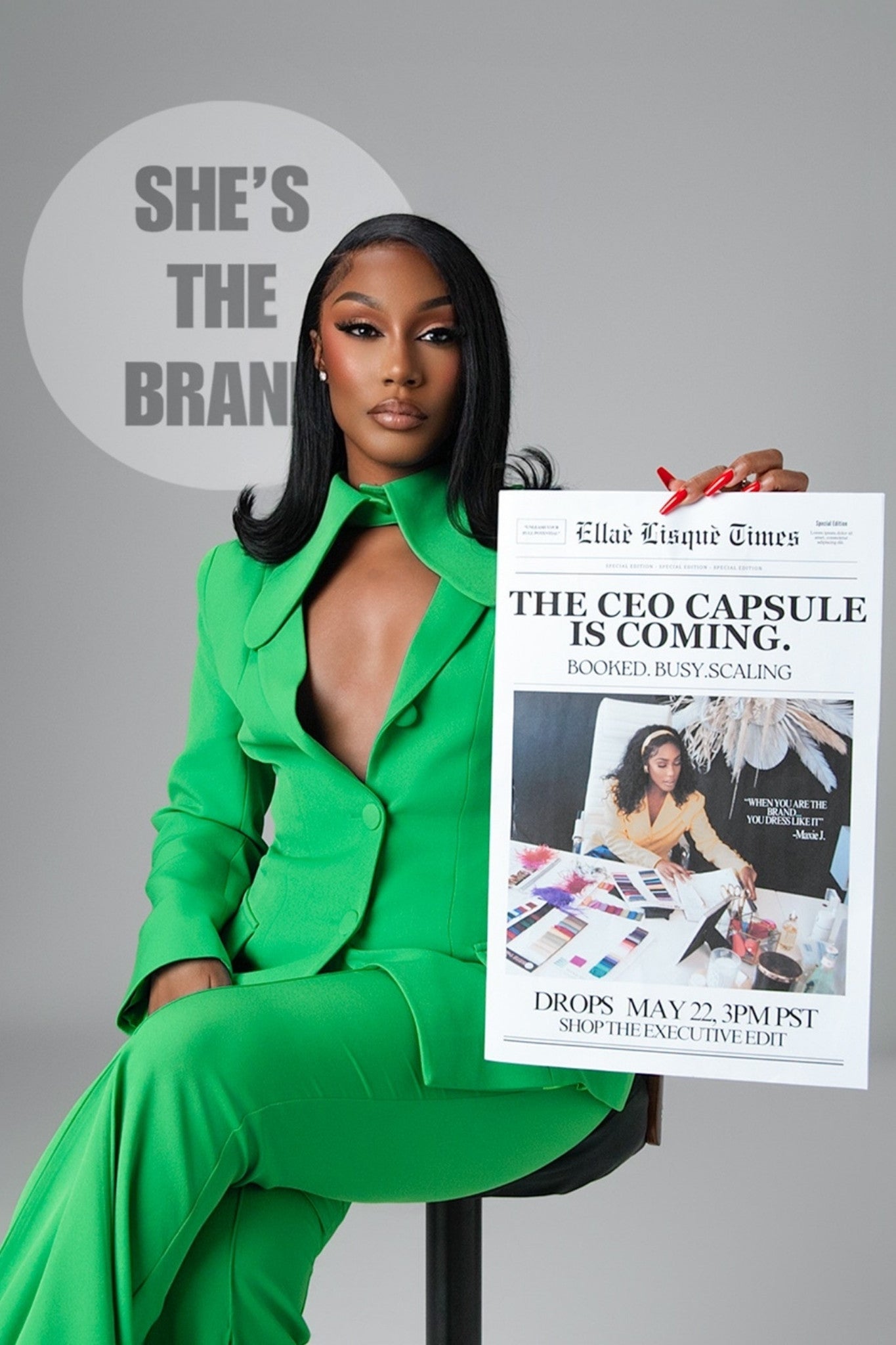 Monet Green Power Suit Clothing Ellaé Lisqué