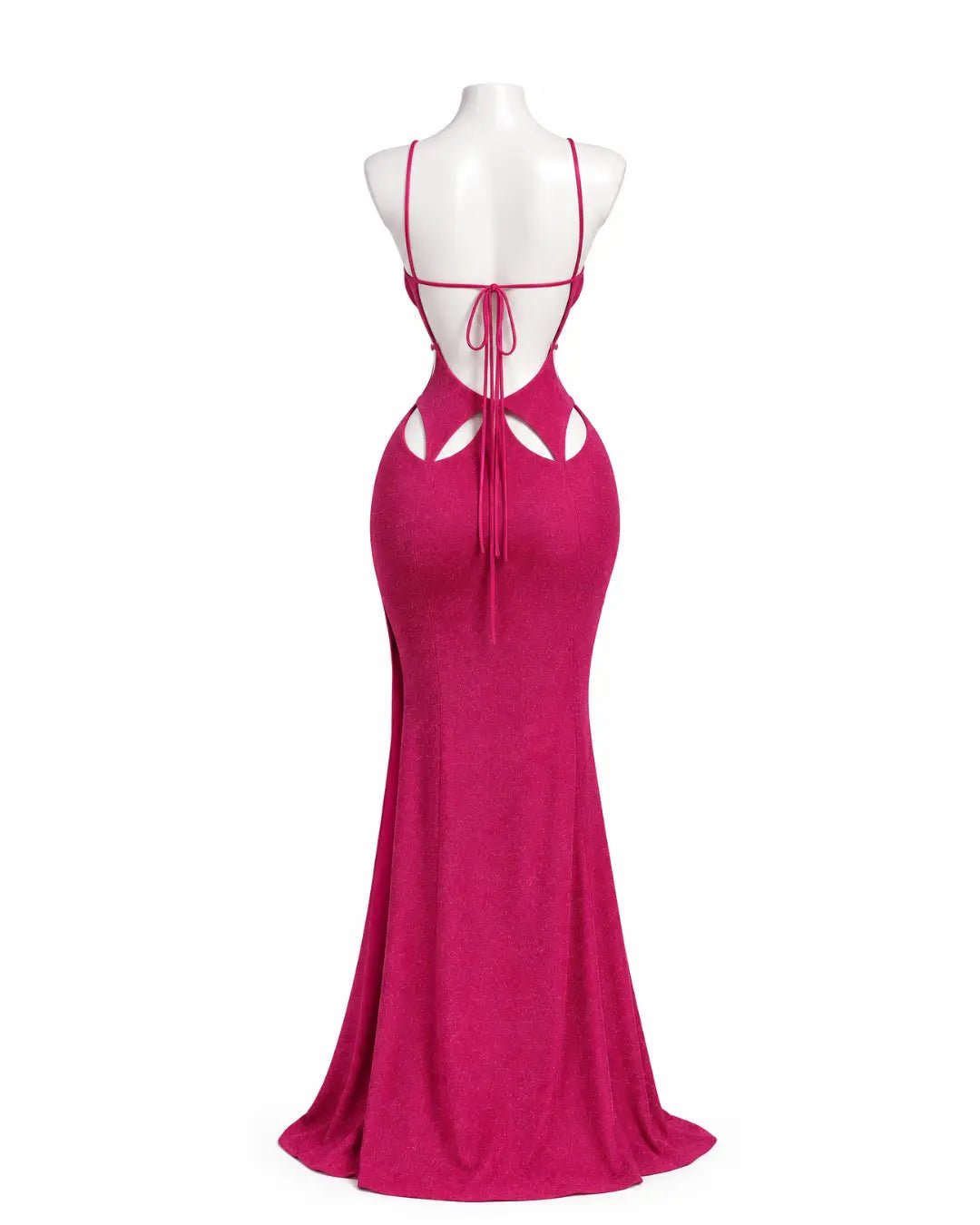 Nina Magenta Pink Shimmer Cutout Gown Ellaé Lisqué
