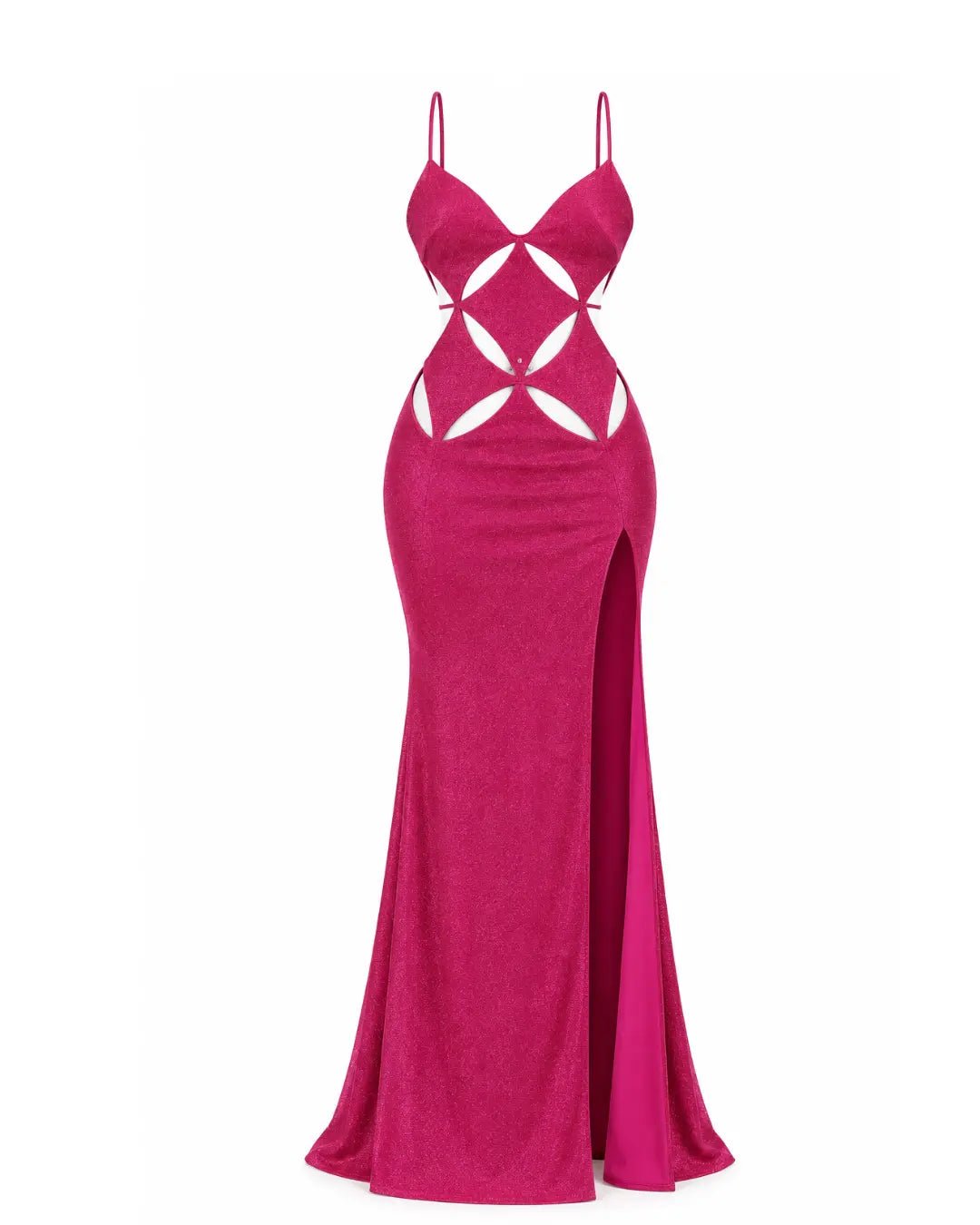 Nina Magenta Pink Shimmer Cutout Gown Ellaé Lisqué
