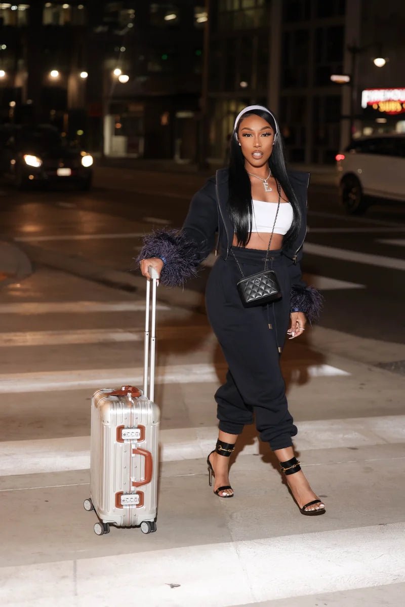 Nisha Black Drawstring Sweatpants - Ellaé Lisqué