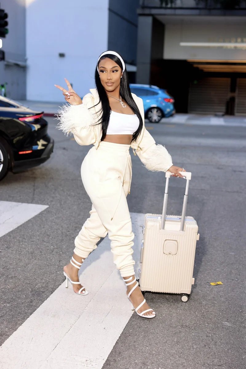 Nisha Nude Drawstring Sweatpants - Ellaé Lisqué