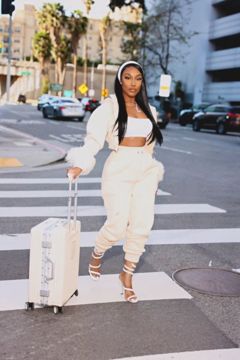 Nisha Nude Drawstring Sweatpants - Ellaé Lisqué