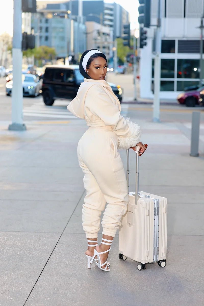 Nisha Nude Drawstring Sweatpants - Ellaé Lisqué