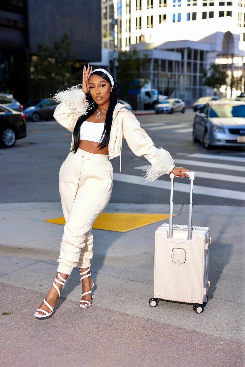 Nisha Nude Drawstring Sweatpants - Ellaé Lisqué