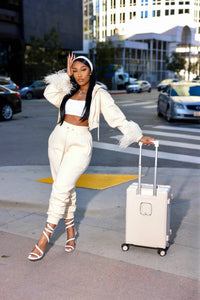 Nisha Nude Drawstring Sweatpants - Ellaé Lisqué