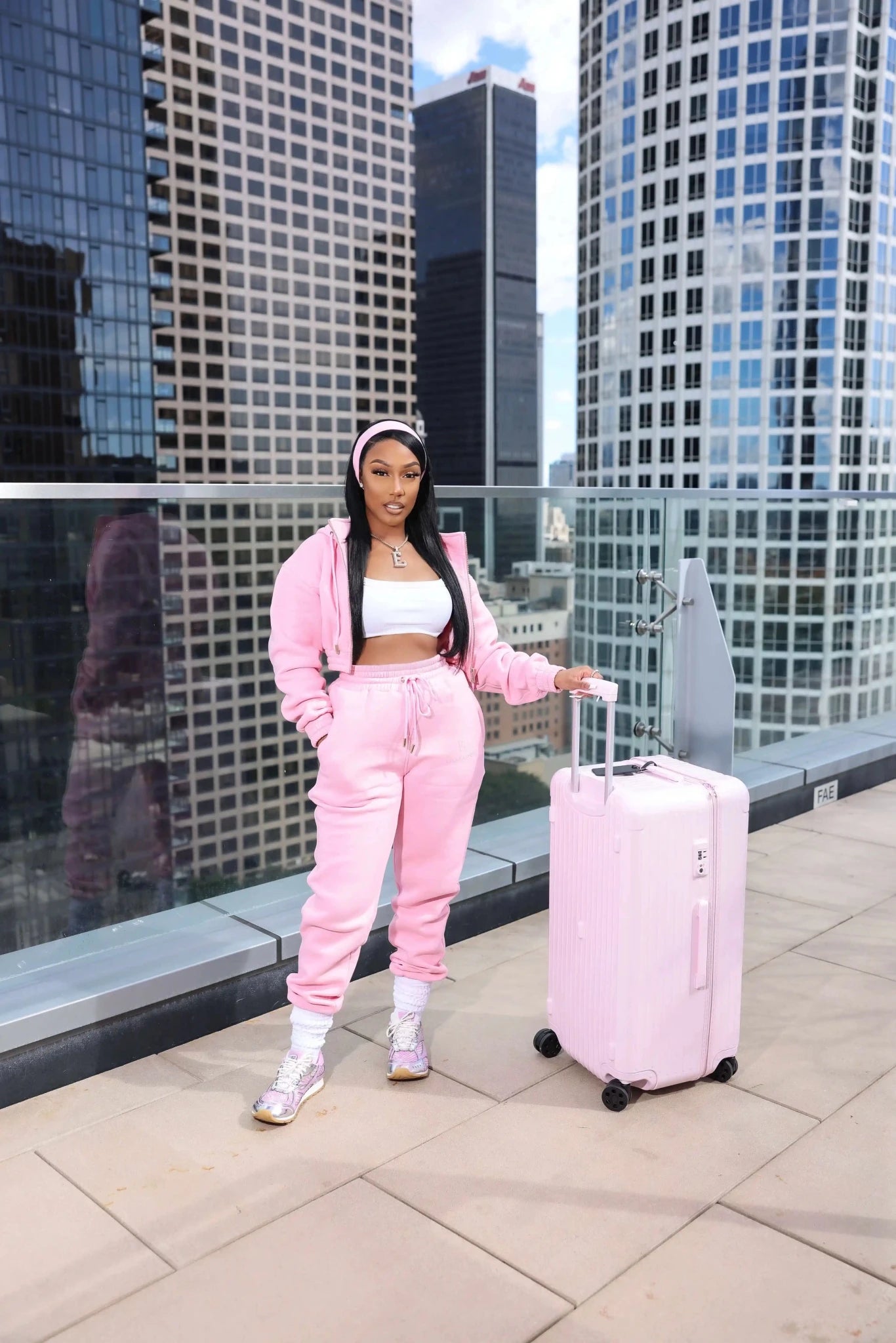 Nisha Pink Drawstring Sweatpants - Ellaé Lisqué