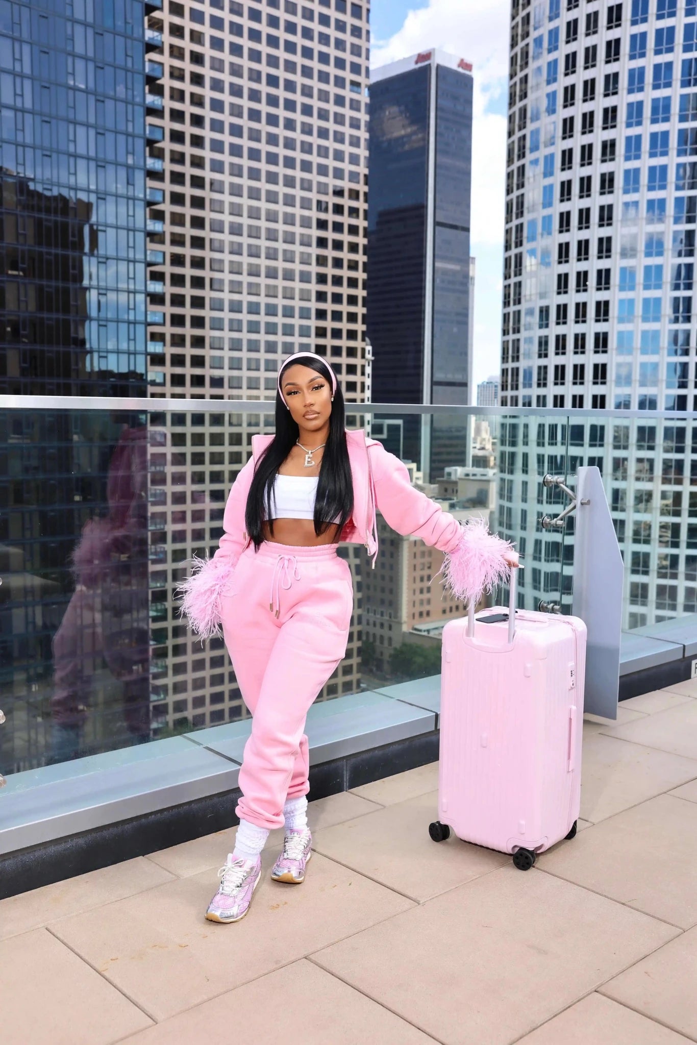 Nisha Pink Drawstring Sweatpants - Ellaé Lisqué
