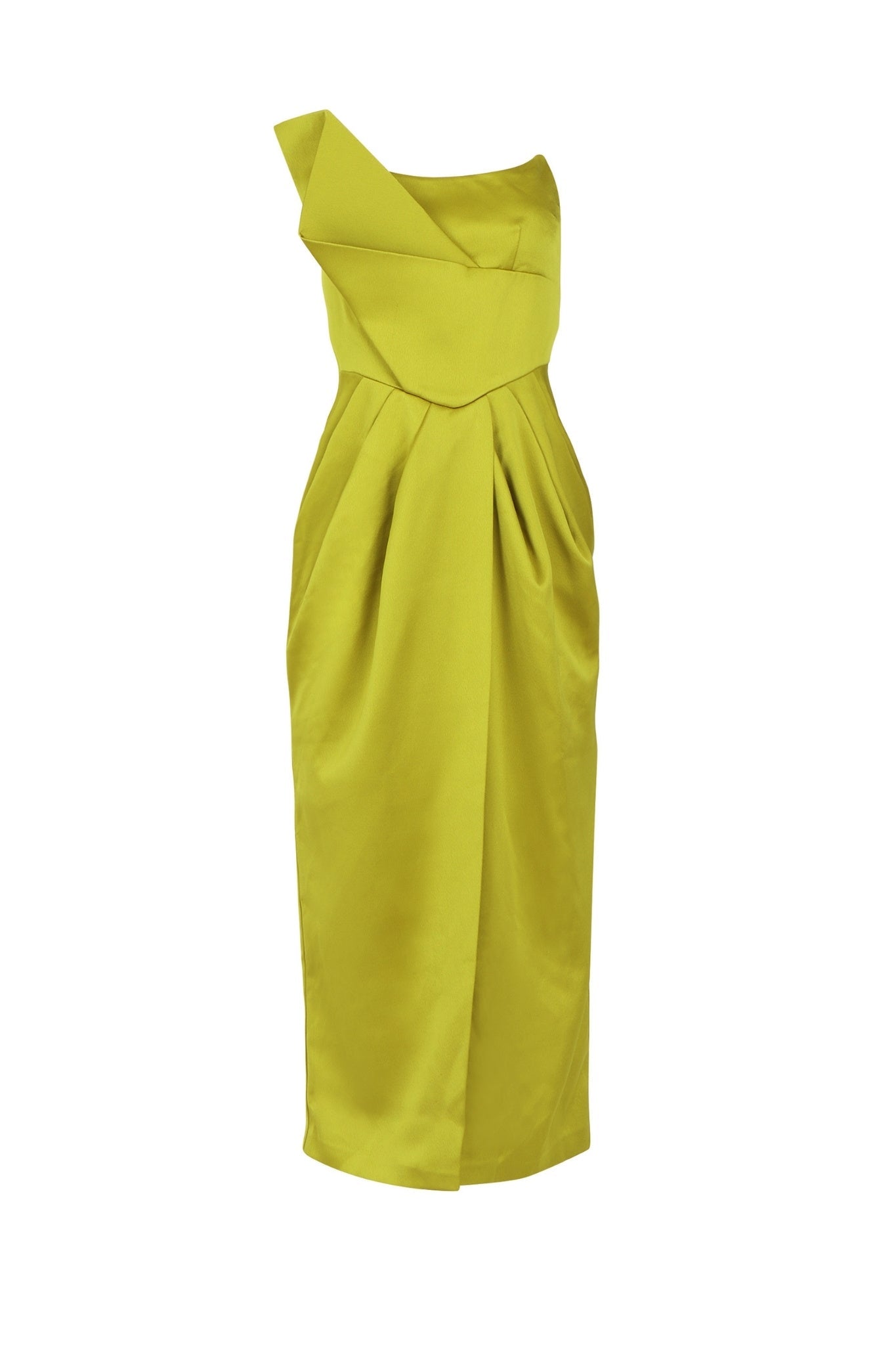 Occasion Ready Chartreuse Satin Strapless Dress Clothing Ellaé Lisqué